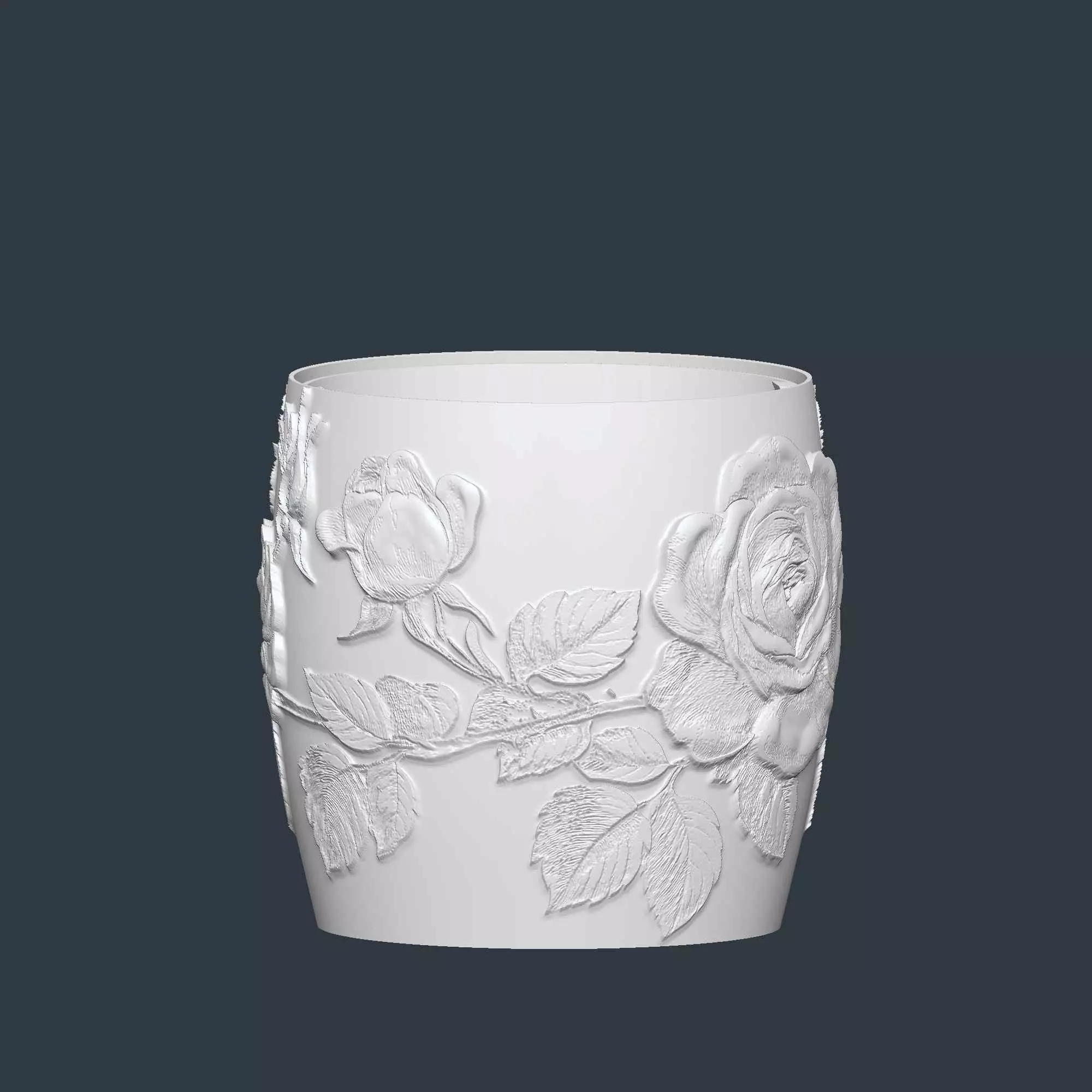 Rose Flower Plant Pot with Drainage No Supports Planter 3D print model_9