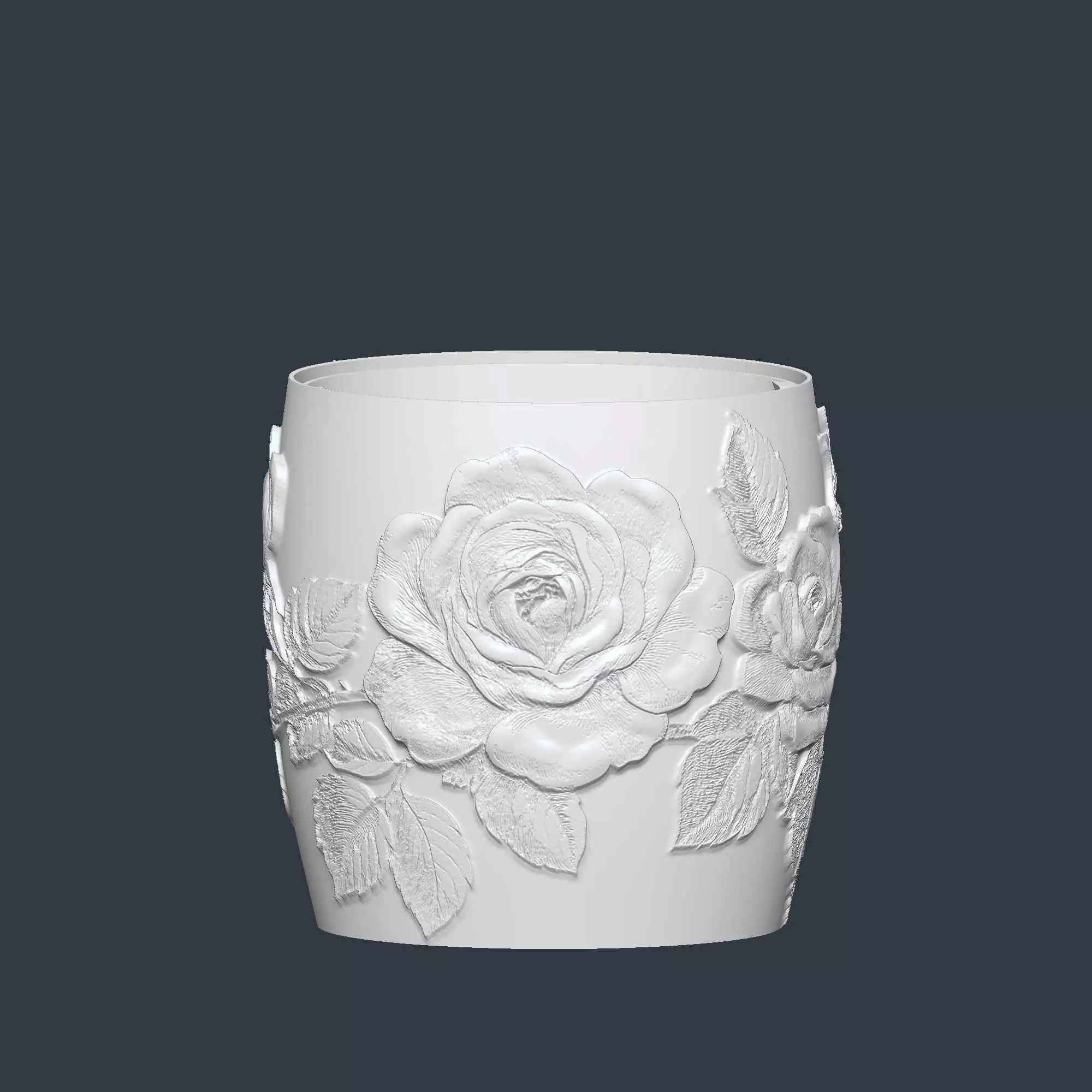 Rose Flower Plant Pot with Drainage No Supports Planter 3D print model_1