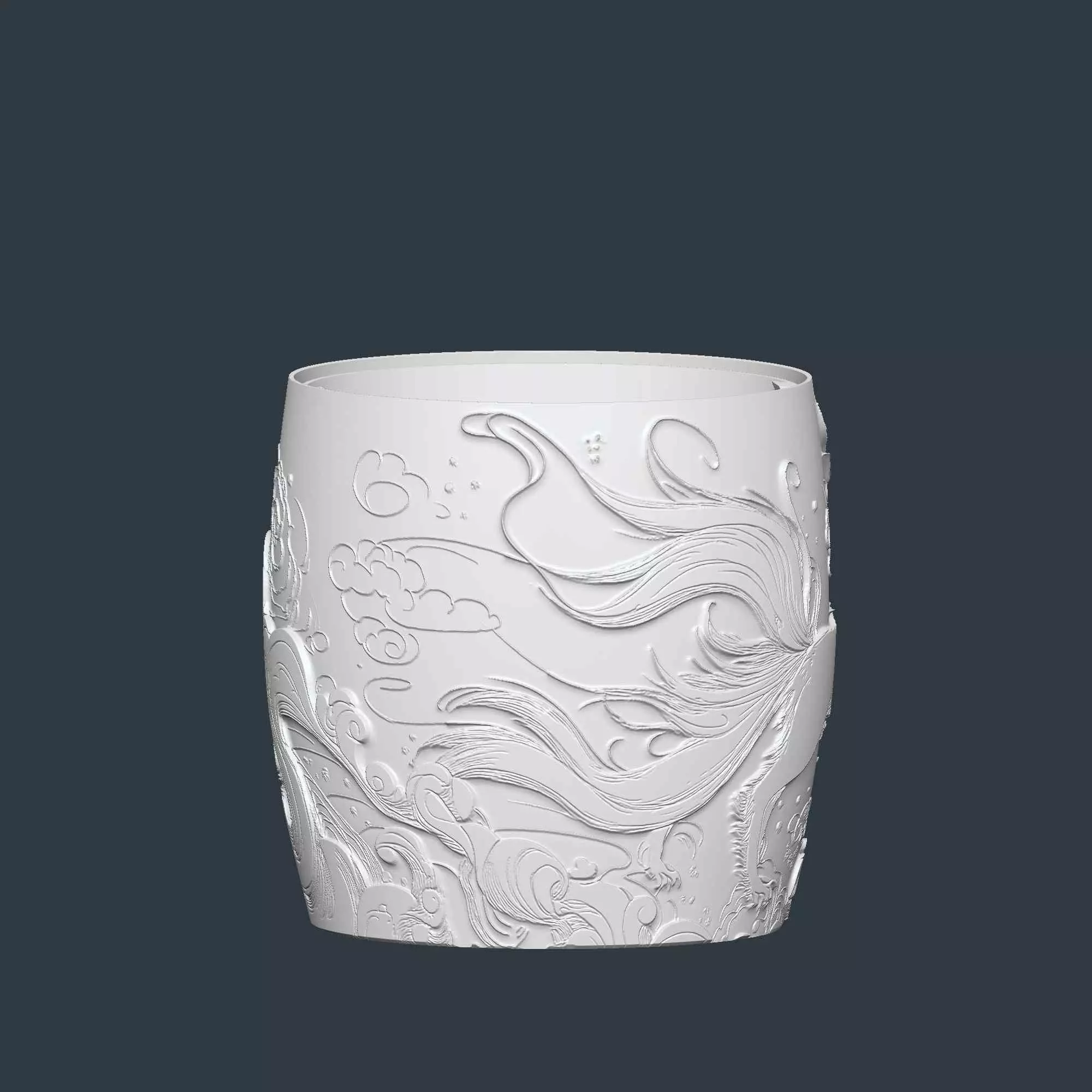 Kitsune Fox Plant Pot with Drainage No Supports Planter 3D print model_8