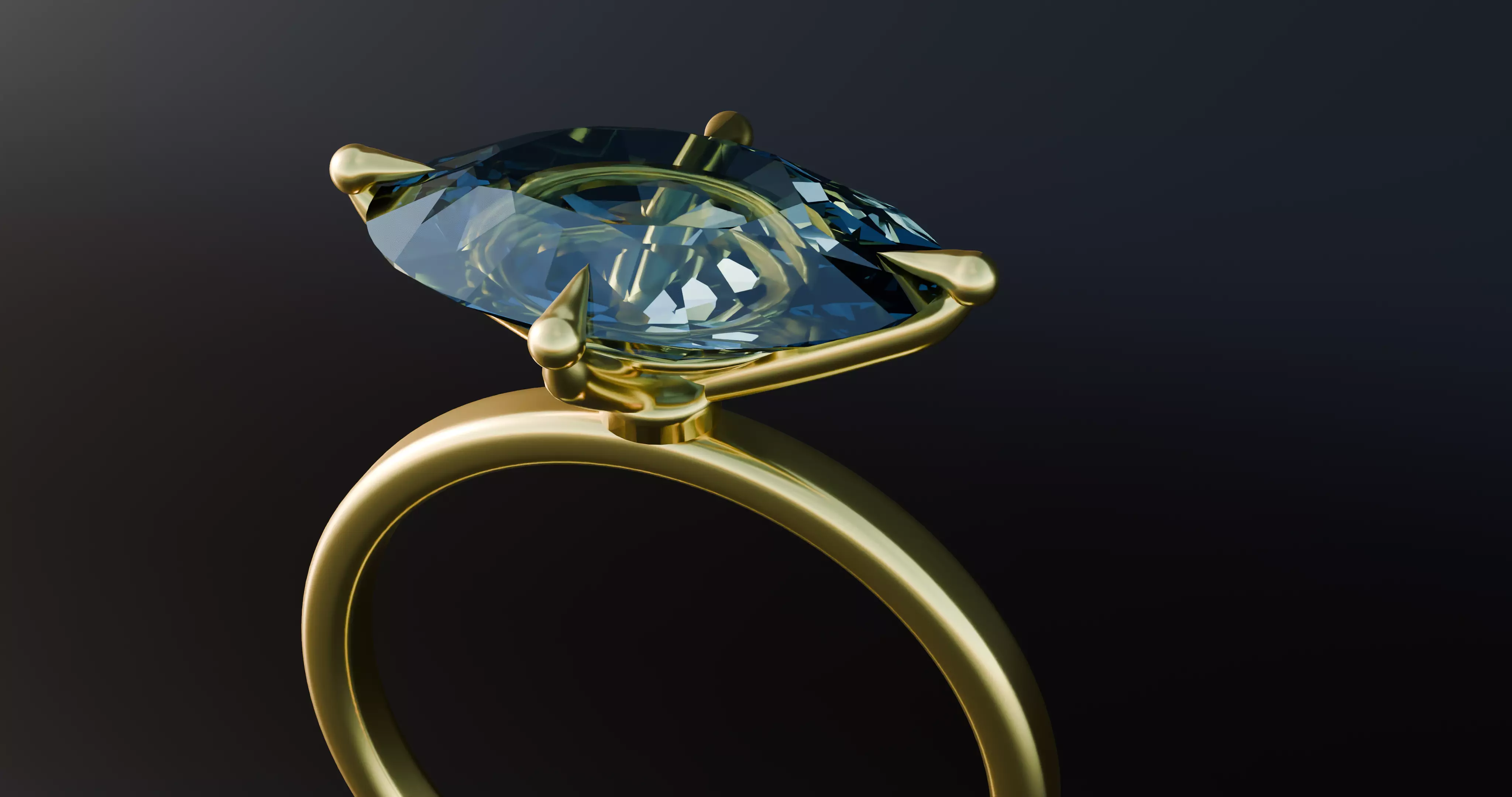 oval diamond ring Free low-poly 3D model_1