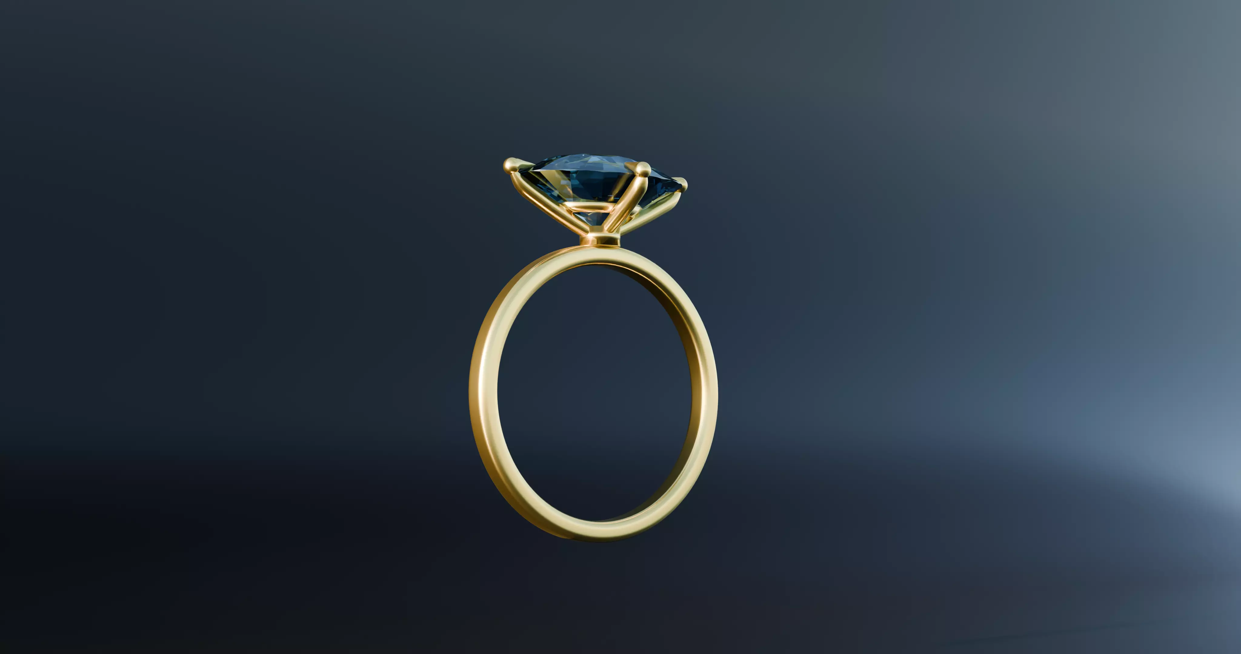 oval diamond ring Free low-poly 3D model_3