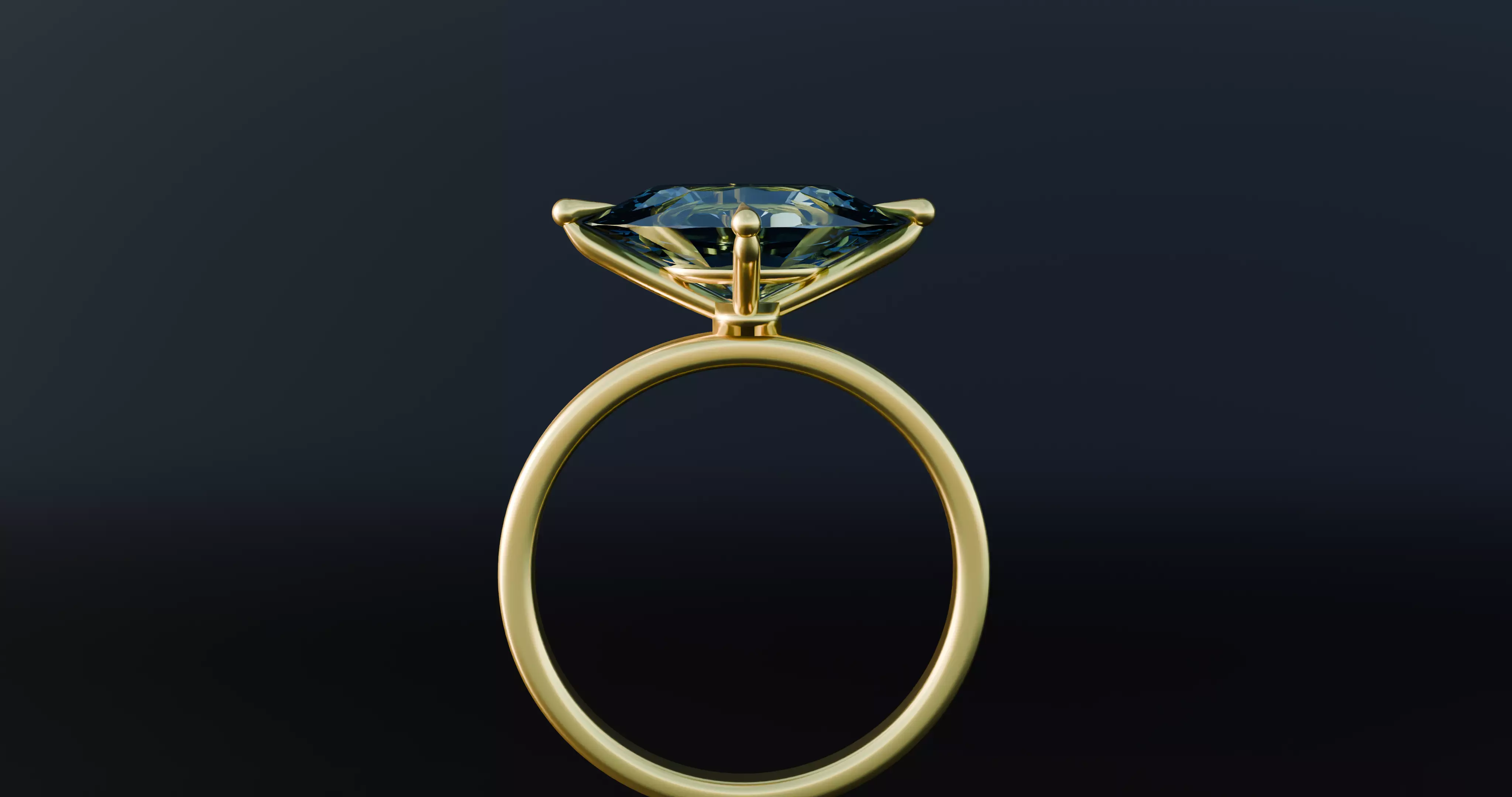 oval diamond ring Free low-poly 3D model_0