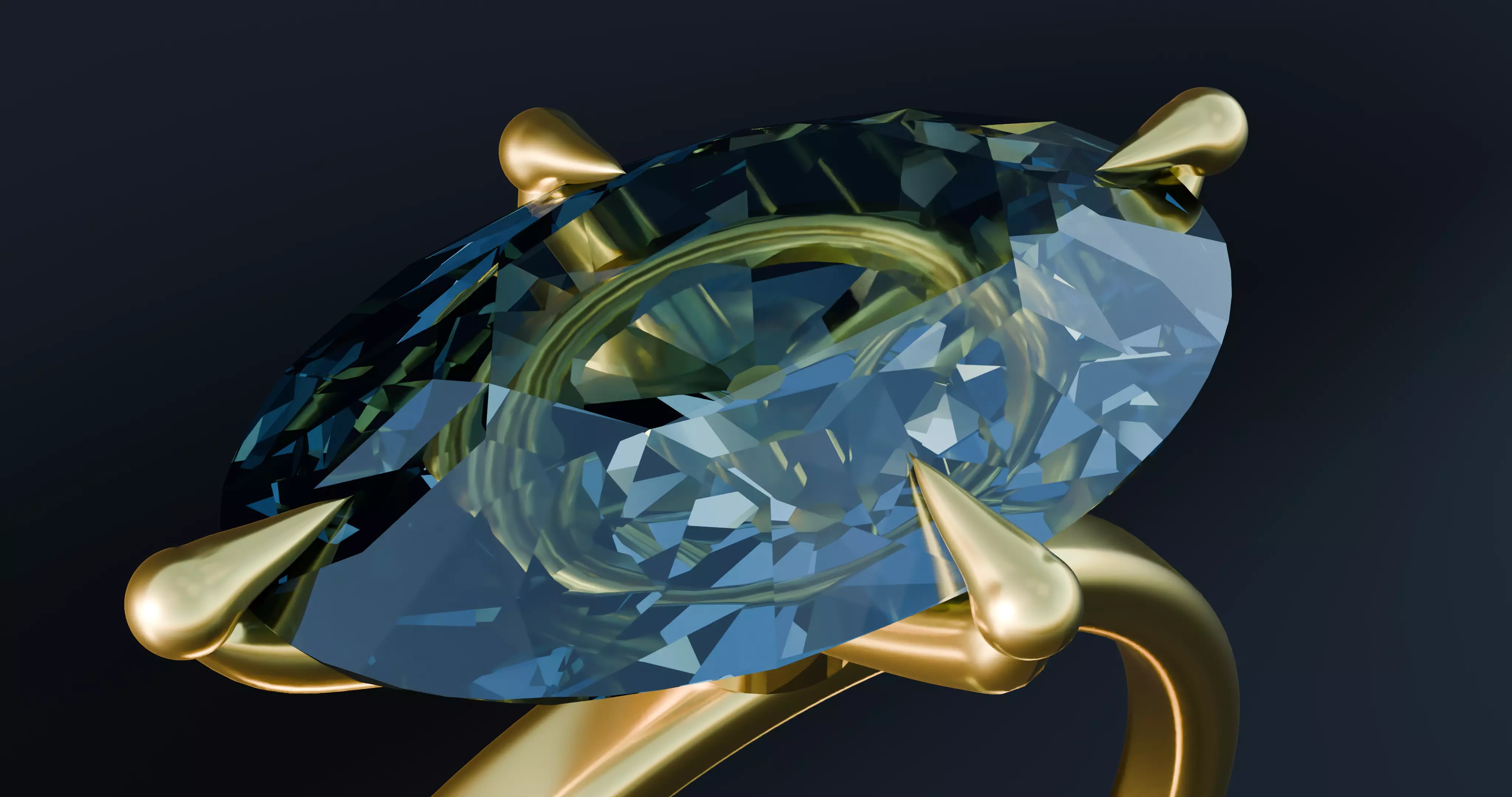 oval diamond ring Free low-poly 3D model_4