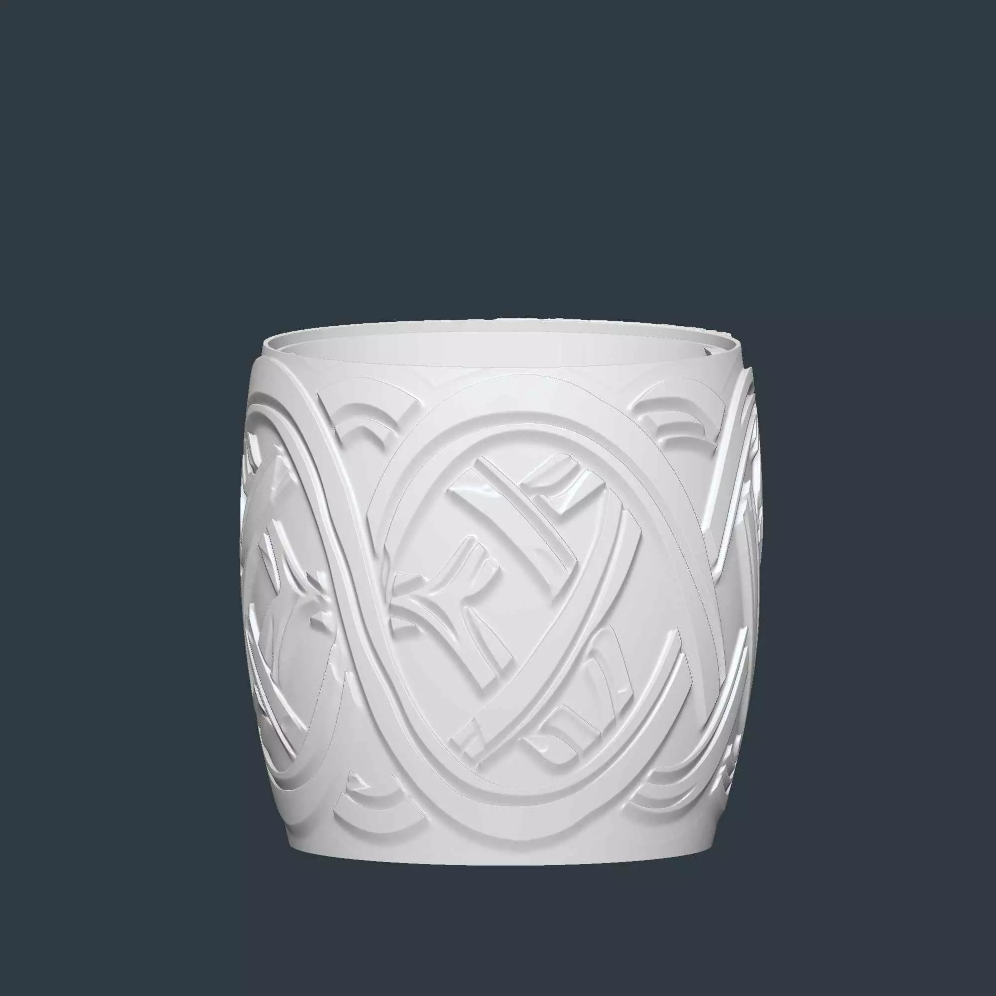 Celtic Knot Plant Pot with Drainage No Supports Planter 3D print model_6