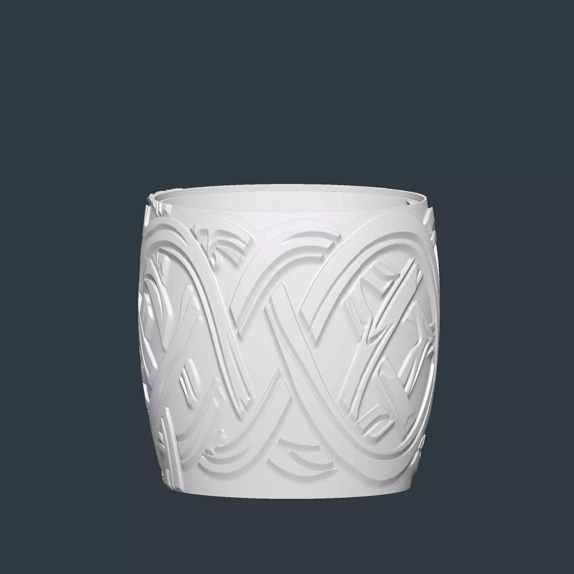 Celtic Knot Plant Pot with Drainage No Supports Planter 3D print model_1