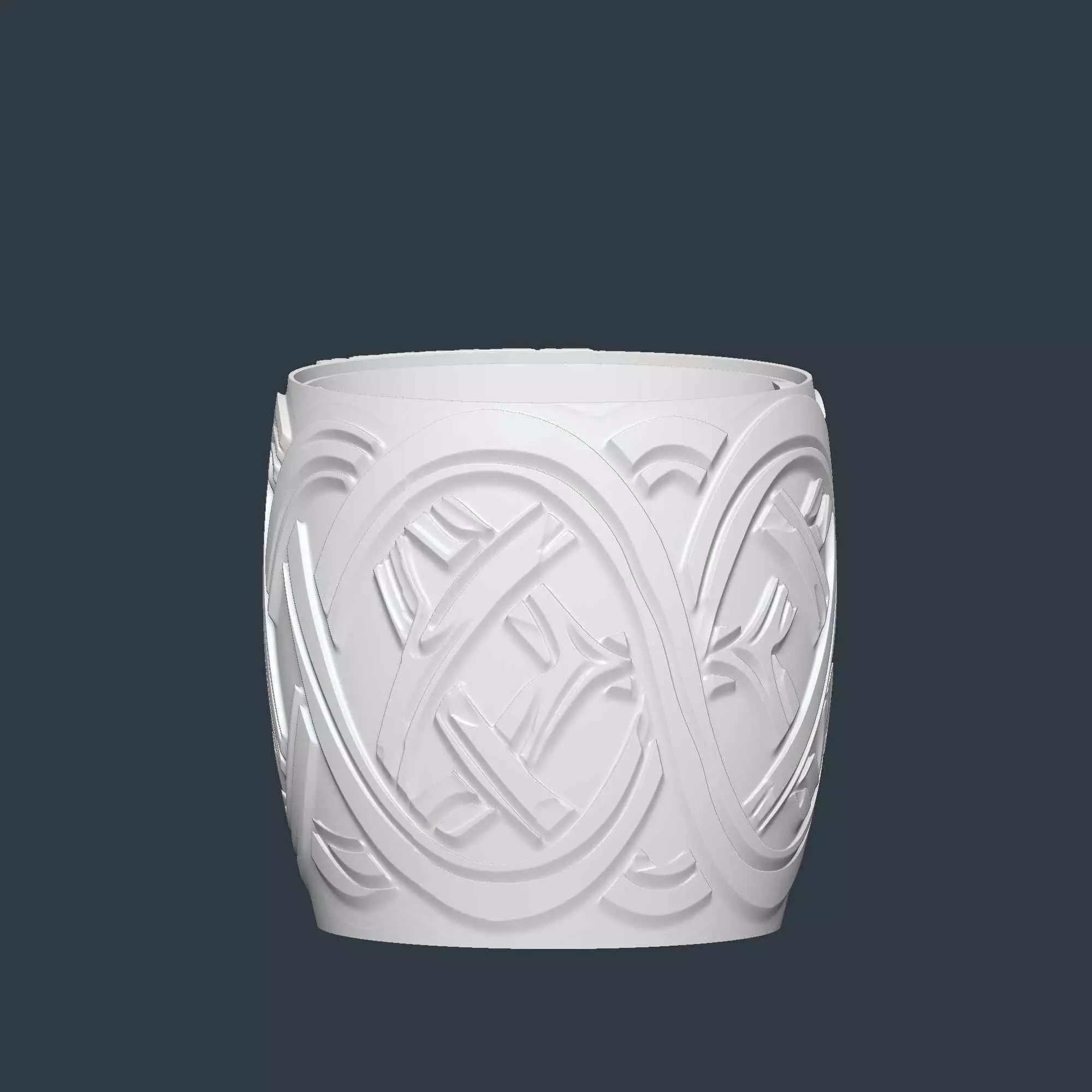 Celtic Knot Plant Pot with Drainage No Supports Planter 3D print model_5