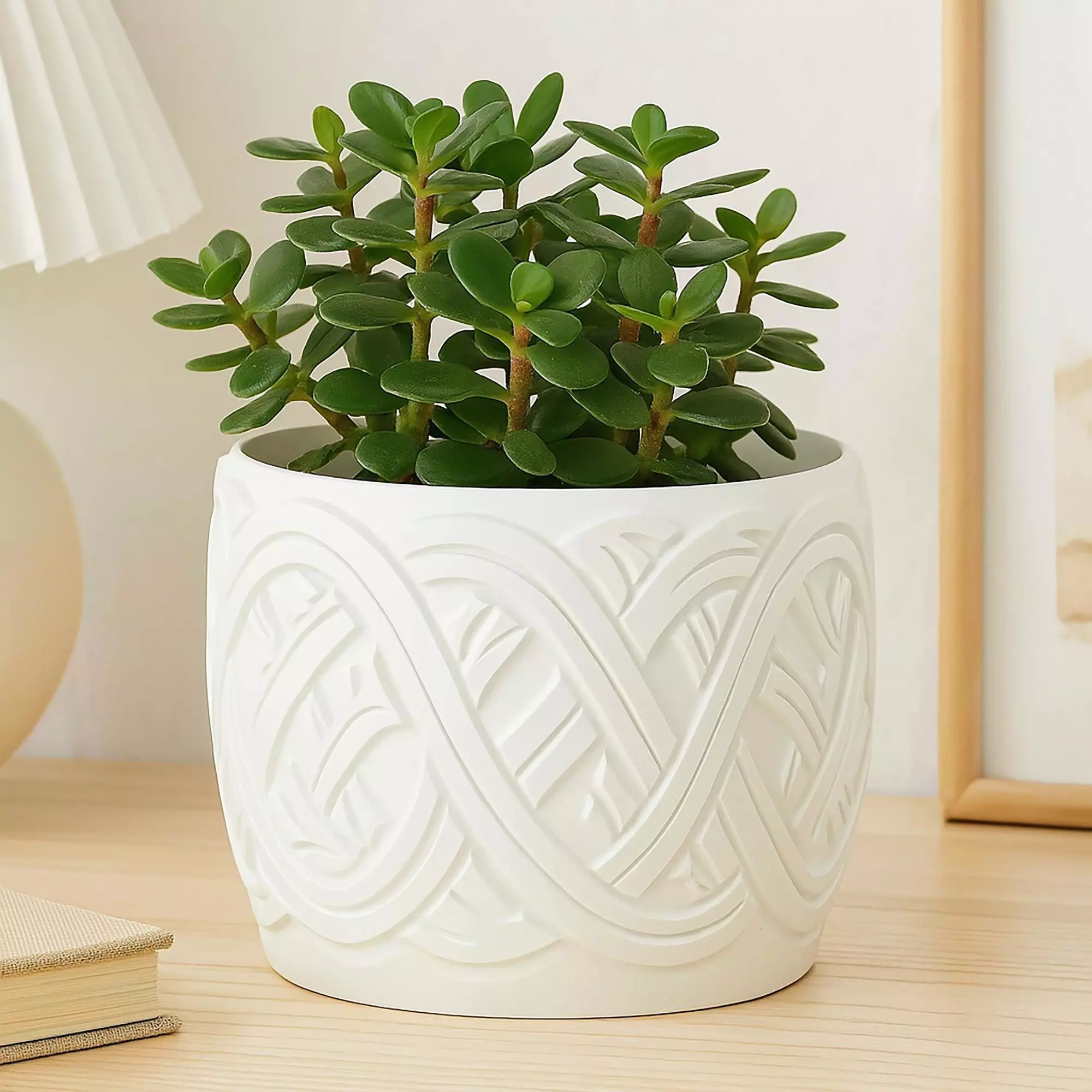 Celtic Knot Plant Pot with Drainage No Supports Planter 3D print model_0