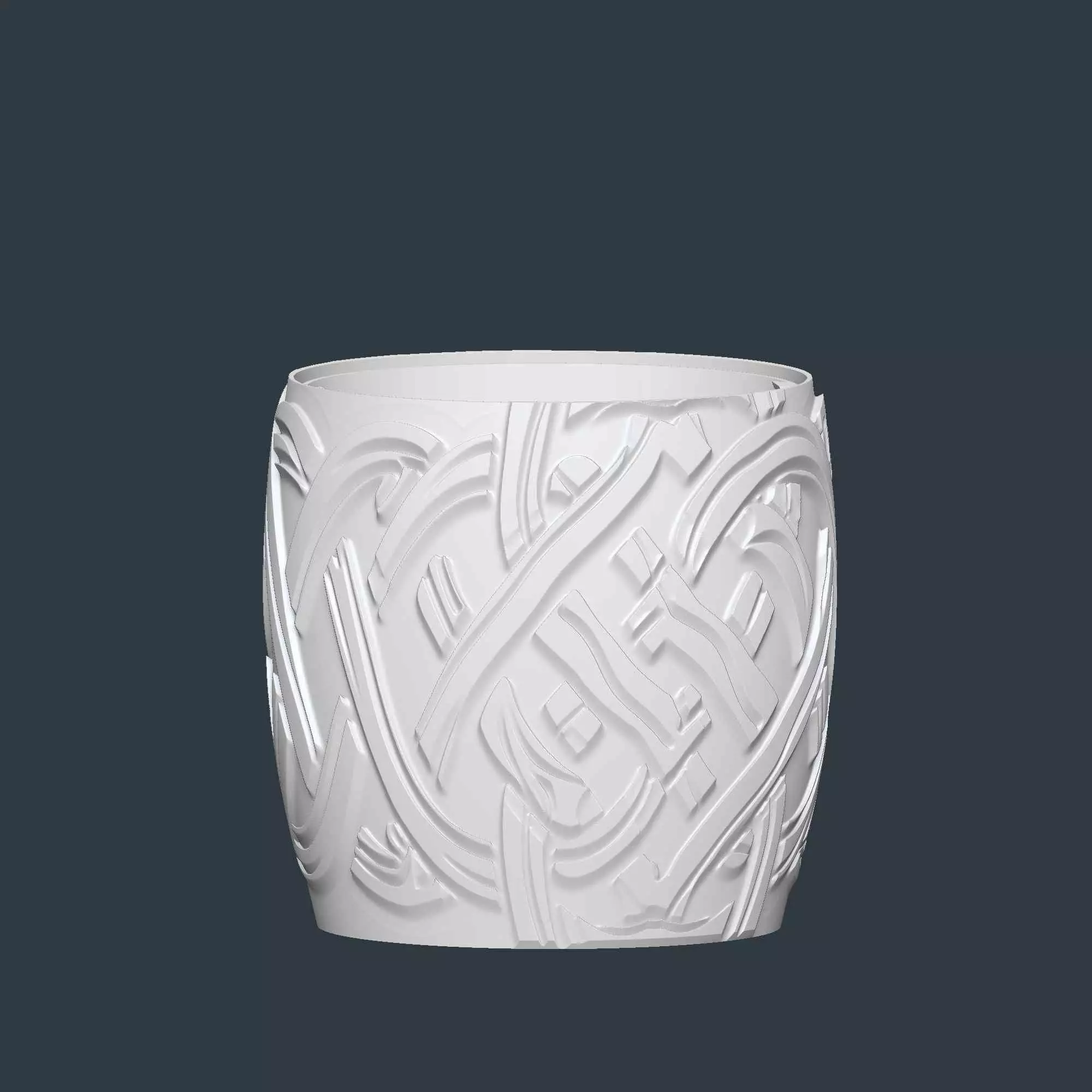 Celtic Knot Plant Pot with Drainage No Supports Planter 3D print model_8