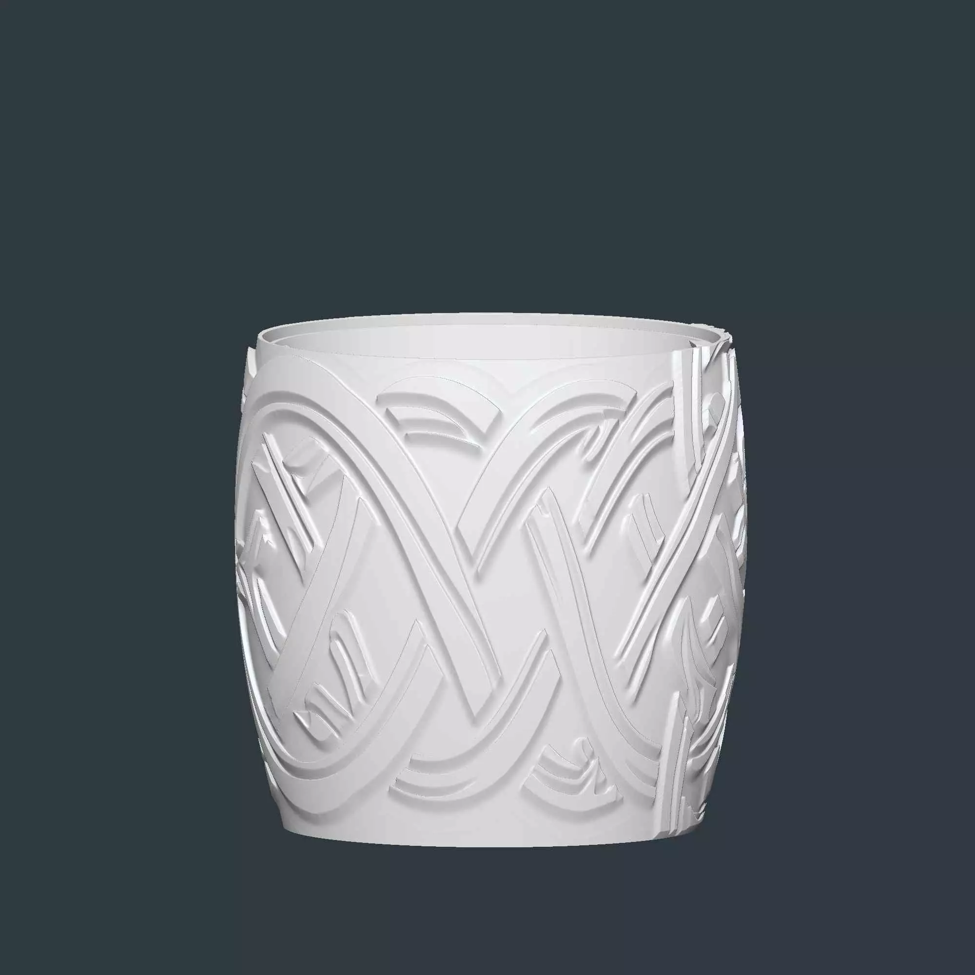 Celtic Knot Plant Pot with Drainage No Supports Planter 3D print model_7
