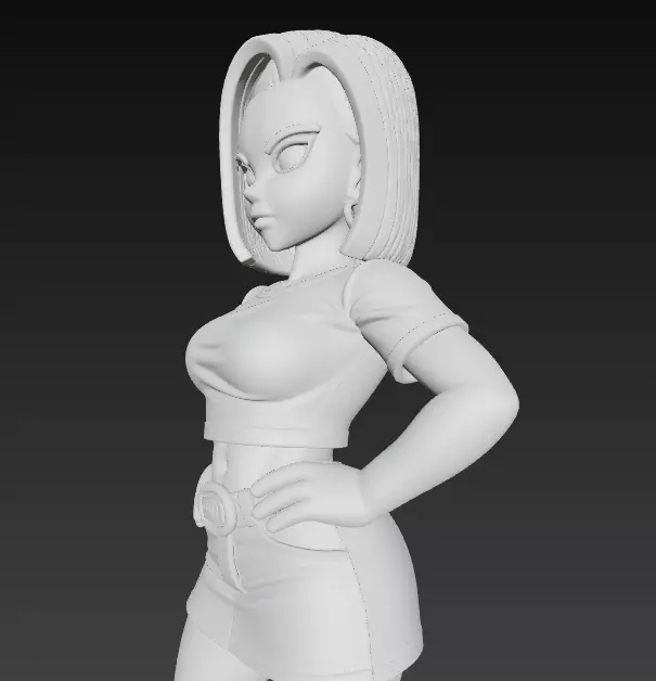 Figura de Android 18  Fuerte y elegante DBZ 3D print model_8