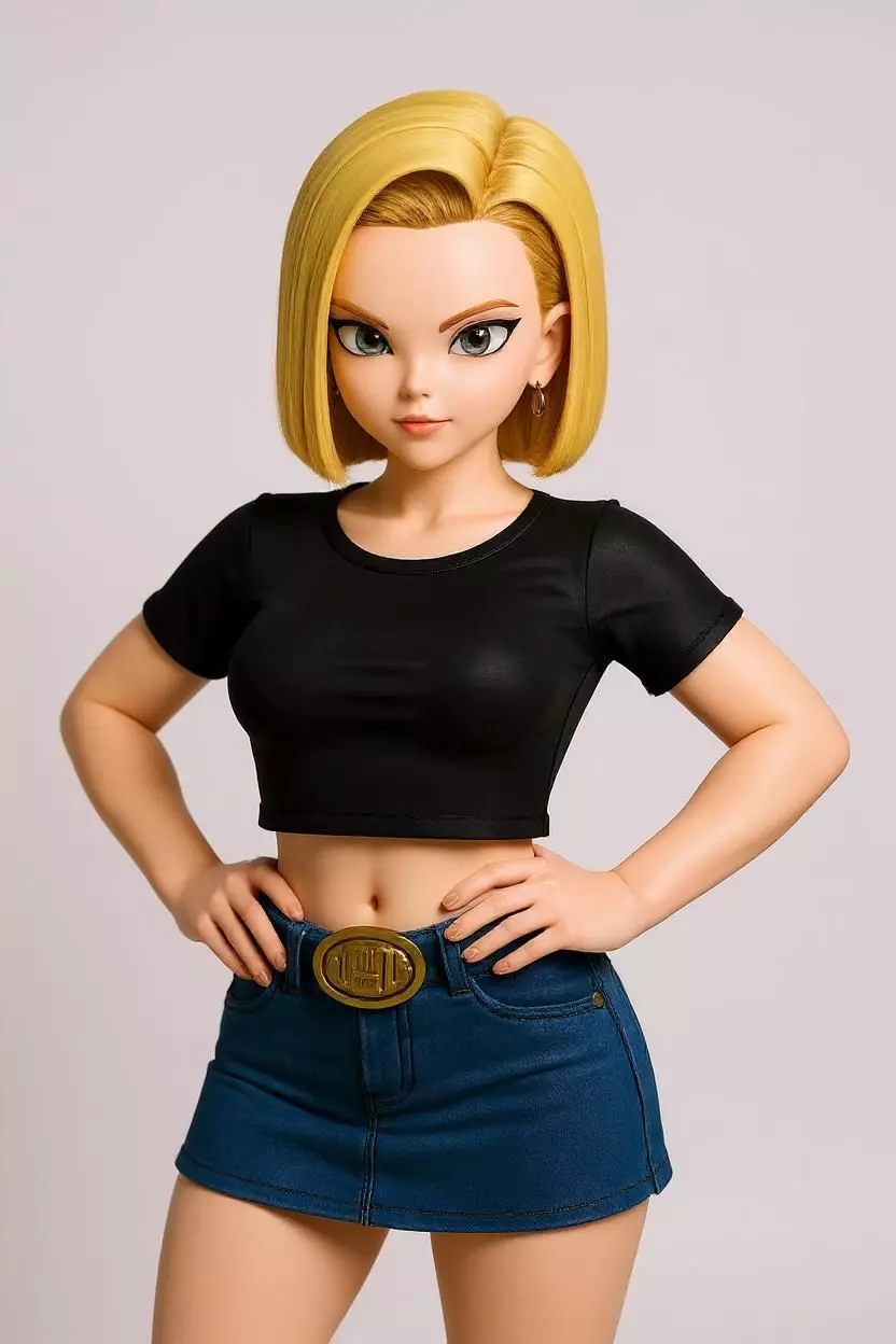 Figura de Android 18  Fuerte y elegante DBZ 3D print model_3