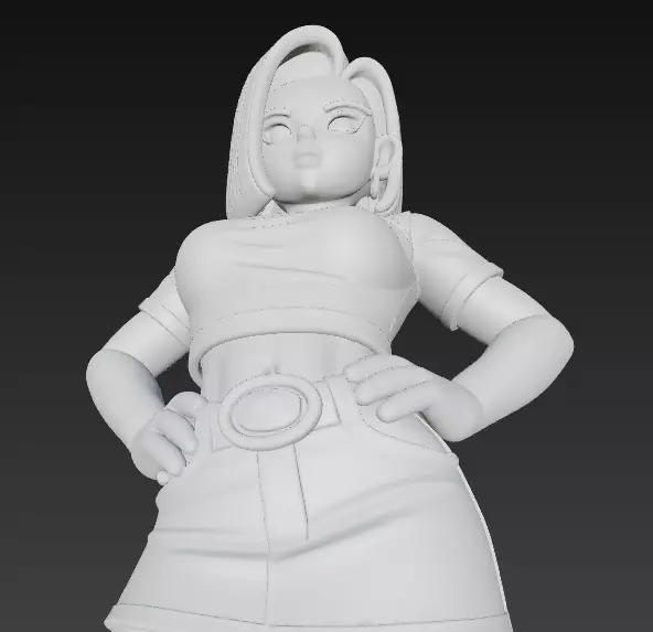 Figura de Android 18  Fuerte y elegante DBZ 3D print model_10