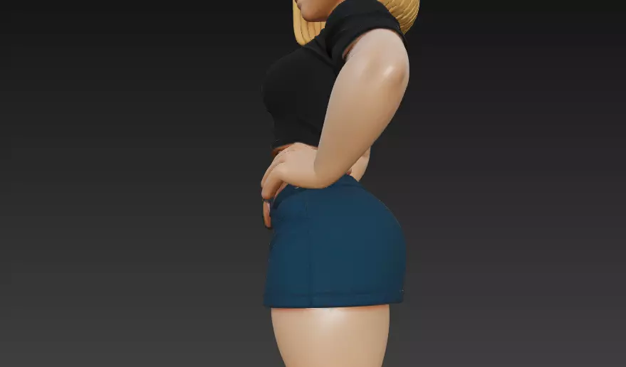 Figura de Android 18  Fuerte y elegante DBZ 3D print model_13