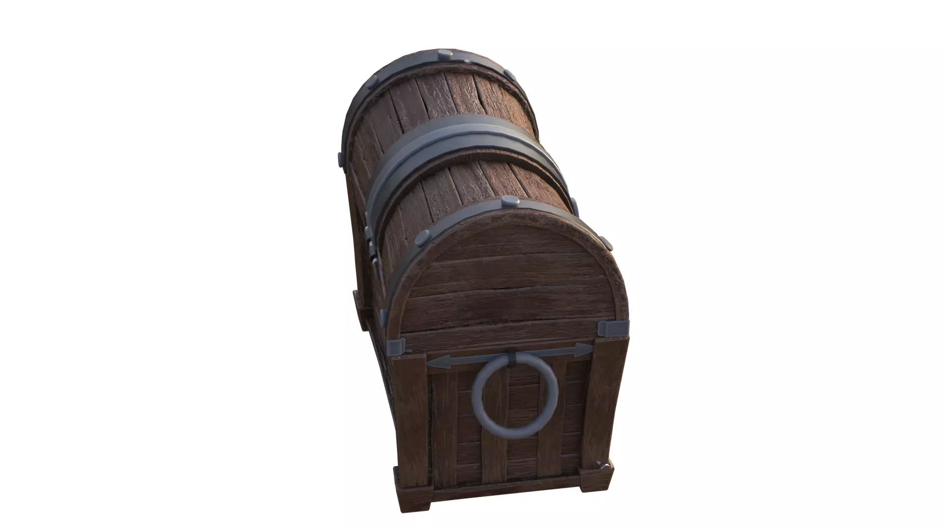 Stylized Wooden Chest PBR Low-poly 3D model_5