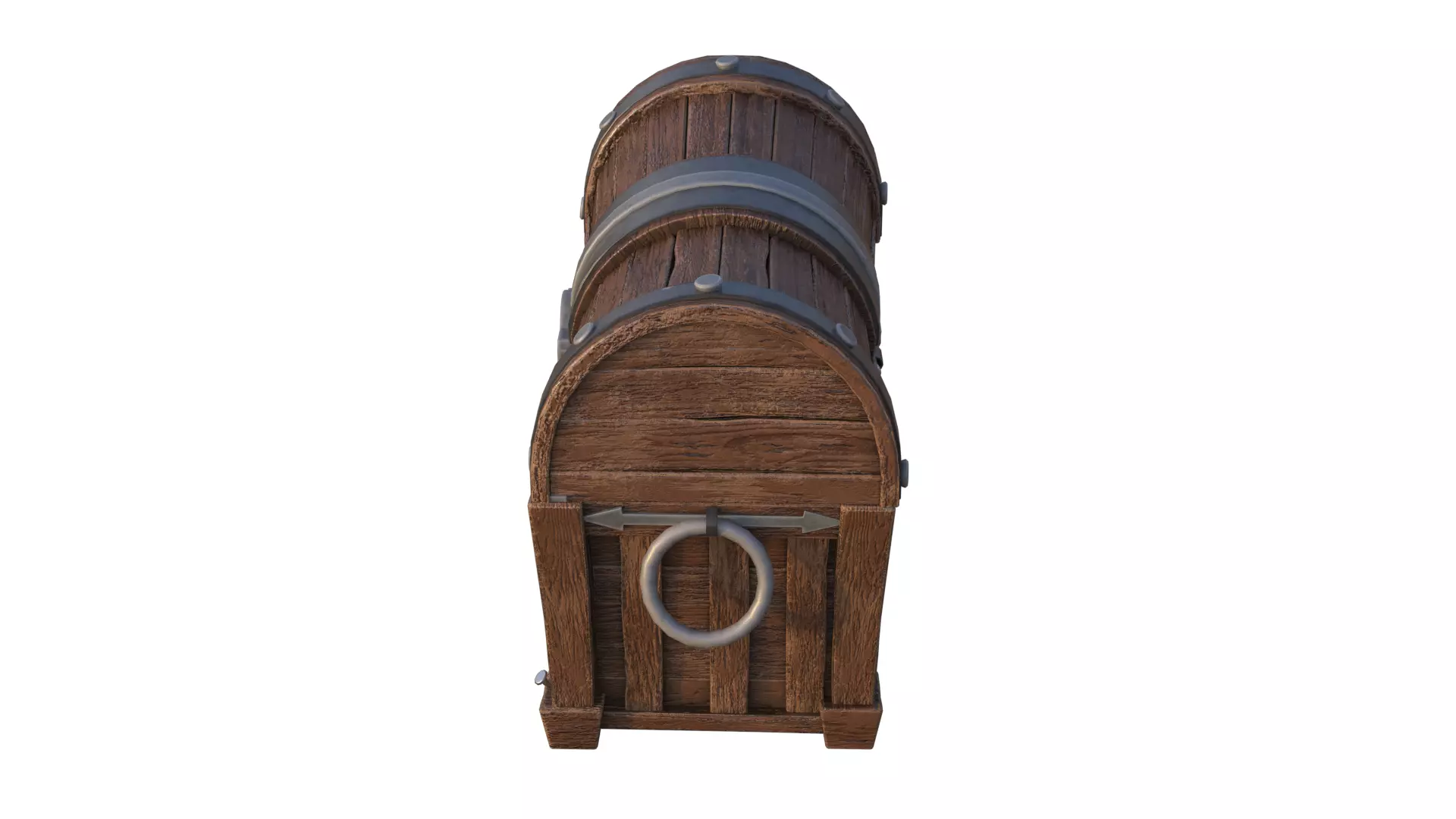 Stylized Wooden Chest PBR Low-poly 3D model_3