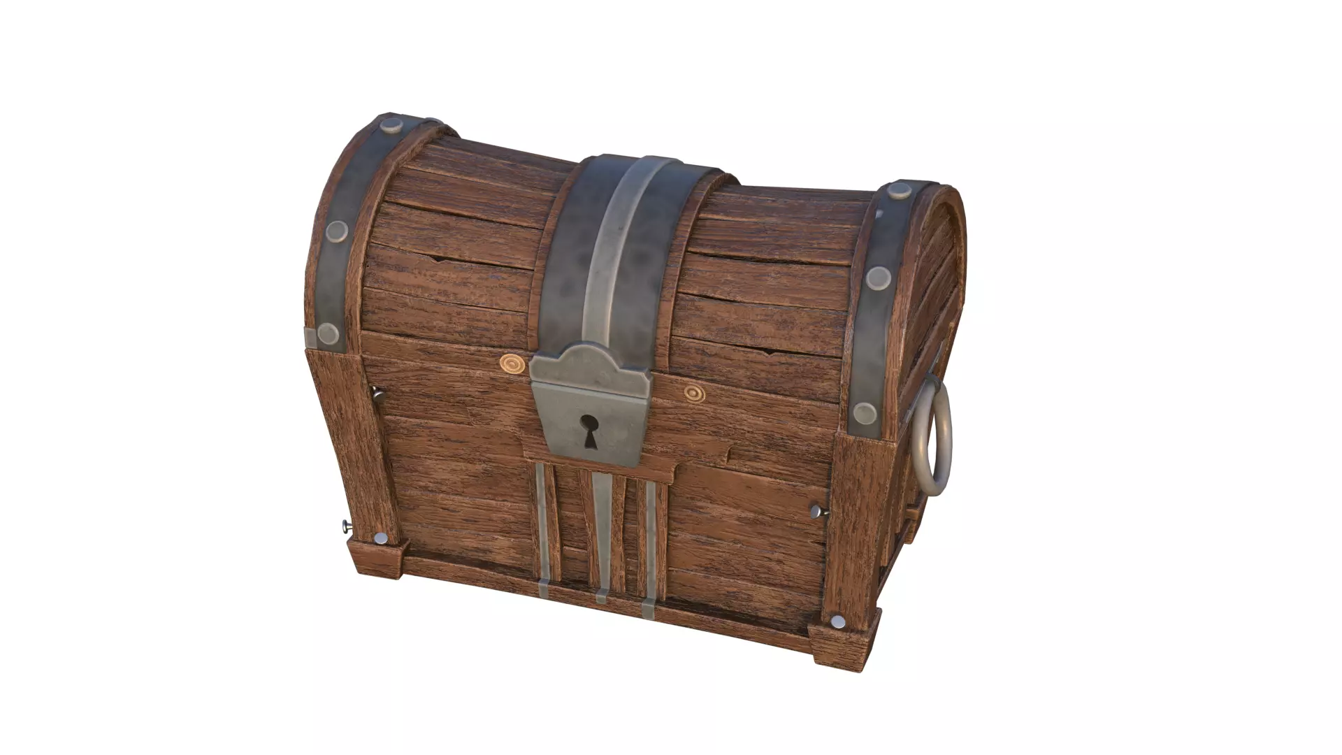 Stylized Wooden Chest PBR Low-poly 3D model_2