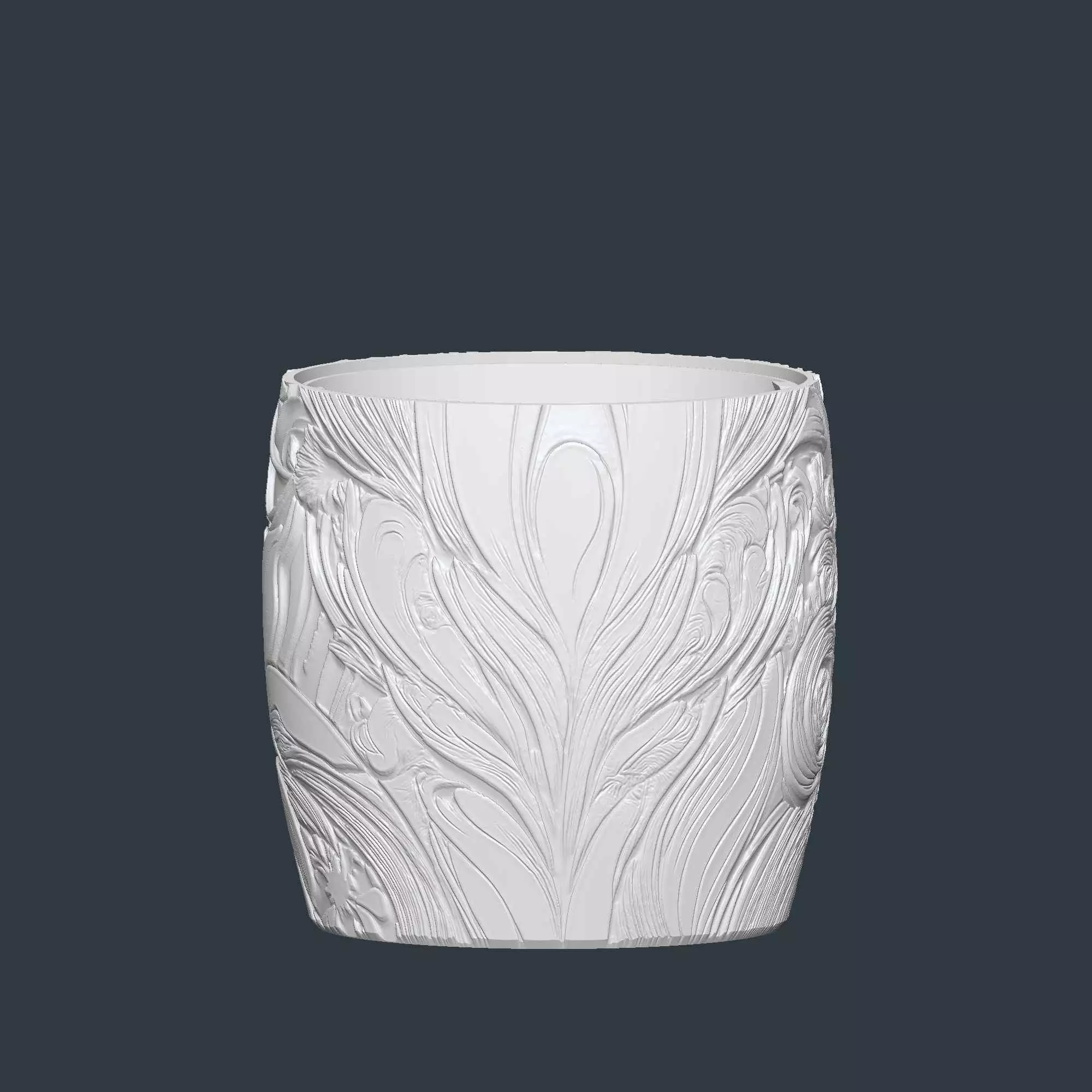 Art Nouveau Plant Pot with Drainage No Supports Stylish Planter 3D print model_7