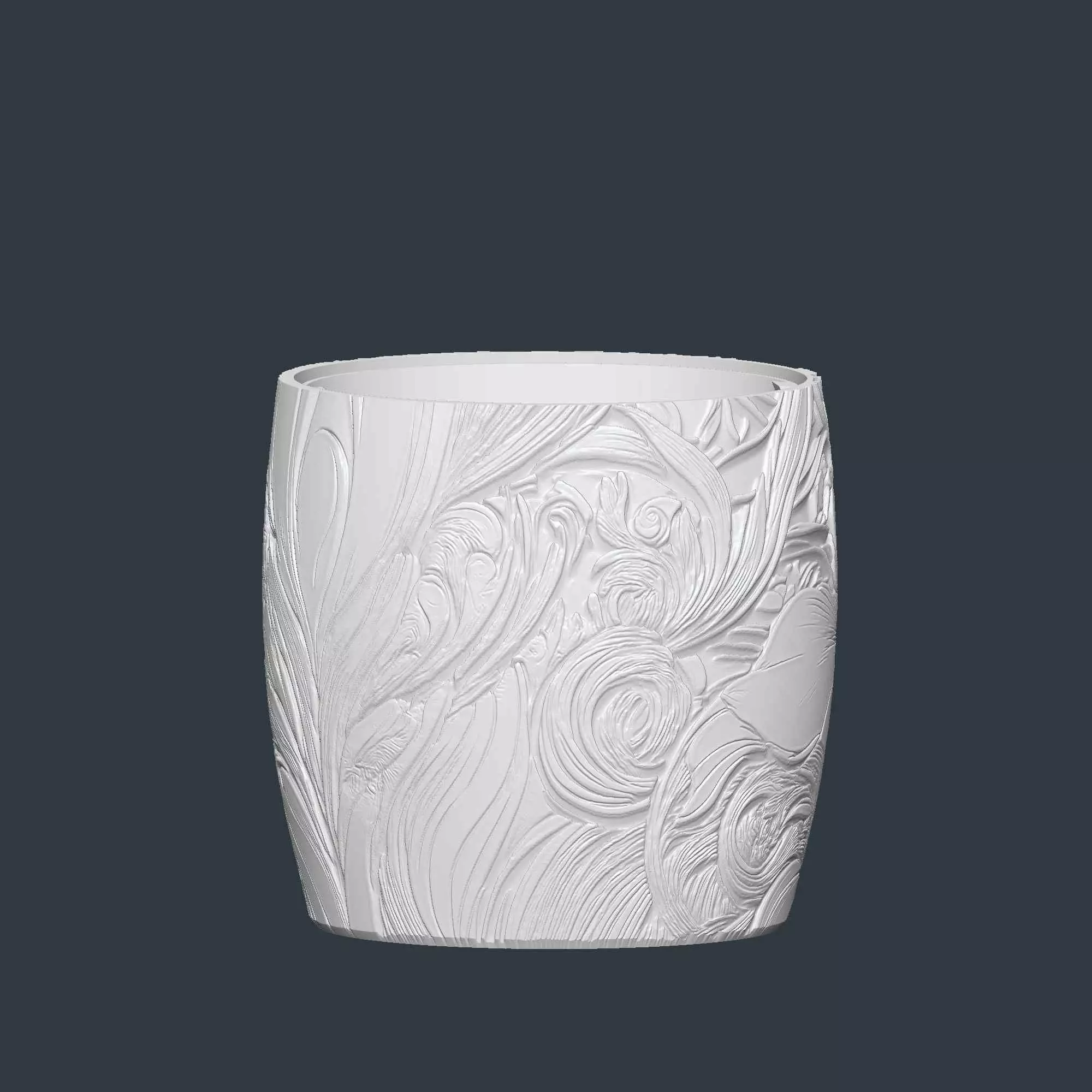 Art Nouveau Plant Pot with Drainage No Supports Stylish Planter 3D print model_8