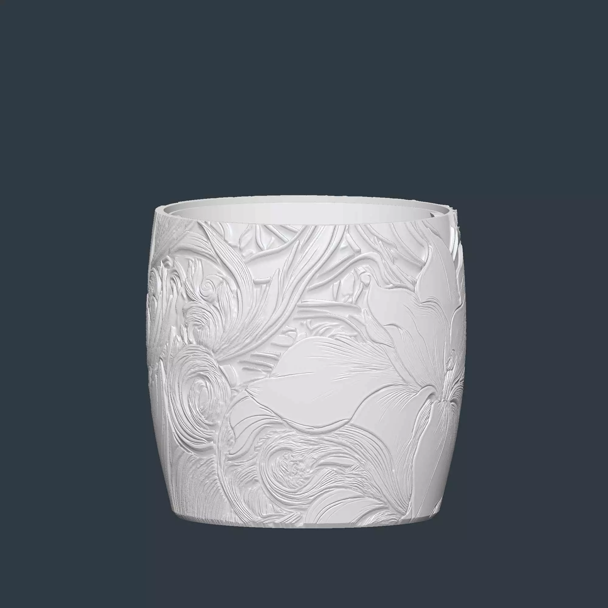 Art Nouveau Plant Pot with Drainage No Supports Stylish Planter 3D print model_9