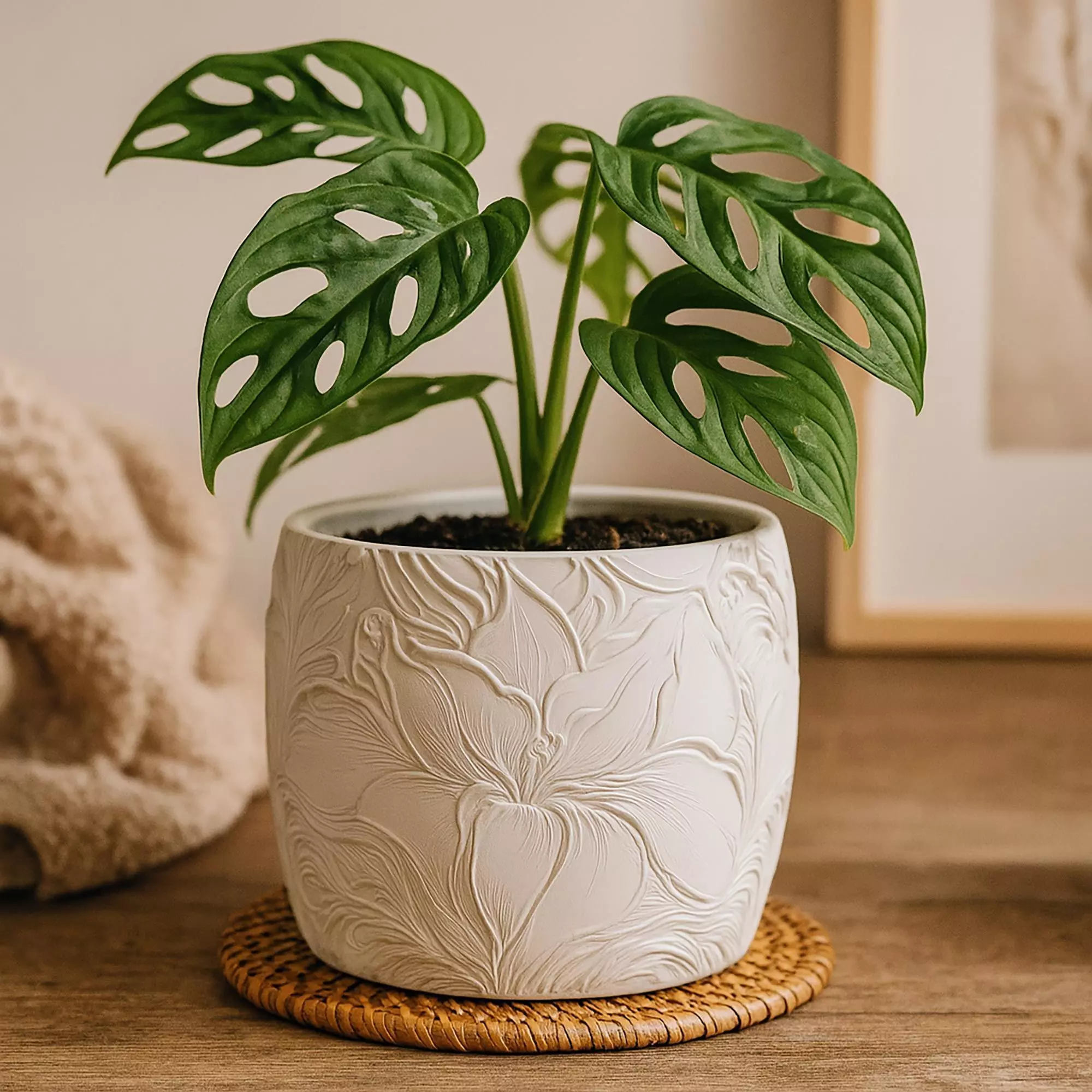 Art Nouveau Plant Pot with Drainage No Supports Stylish Planter 3D print model_0