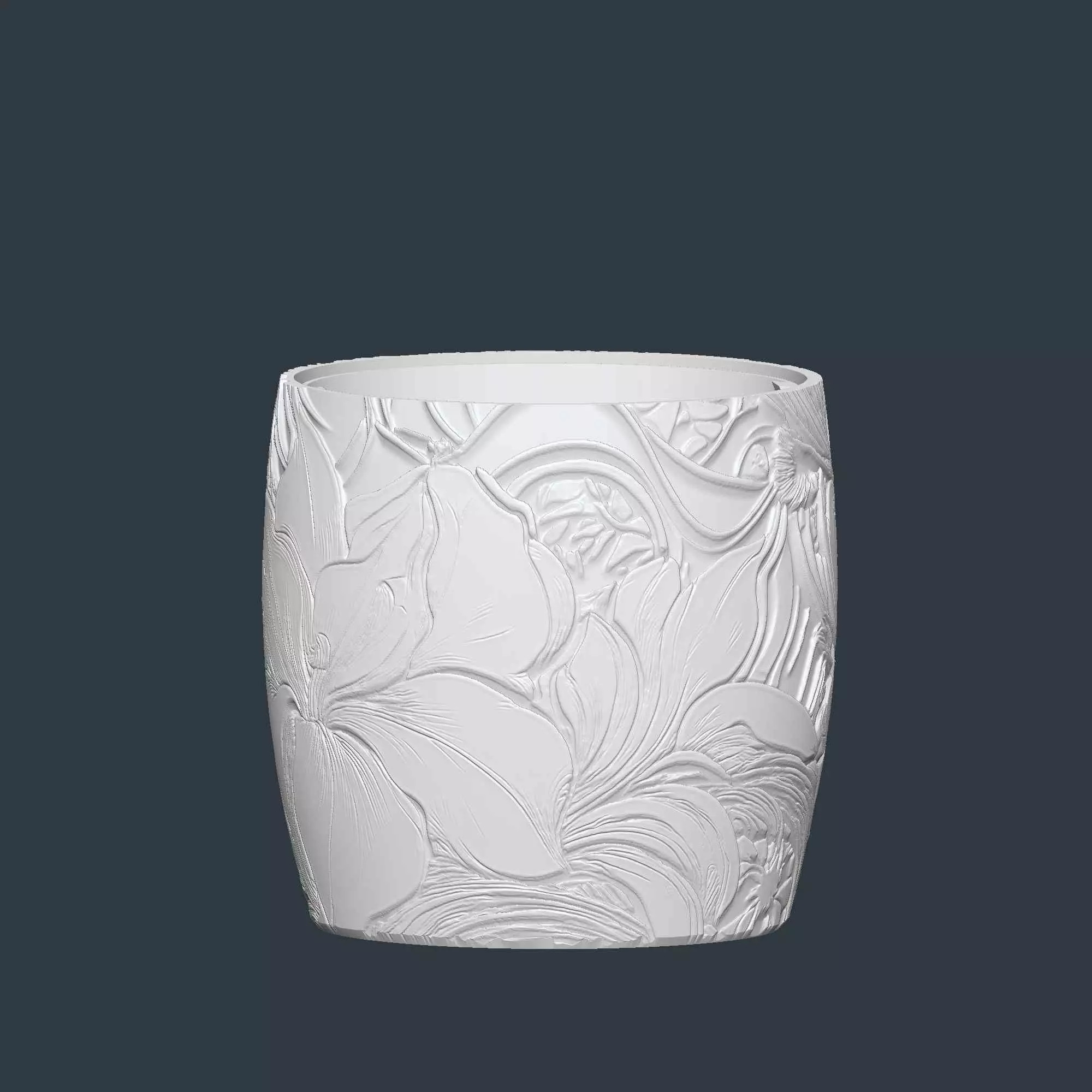 Art Nouveau Plant Pot with Drainage No Supports Stylish Planter 3D print model_5