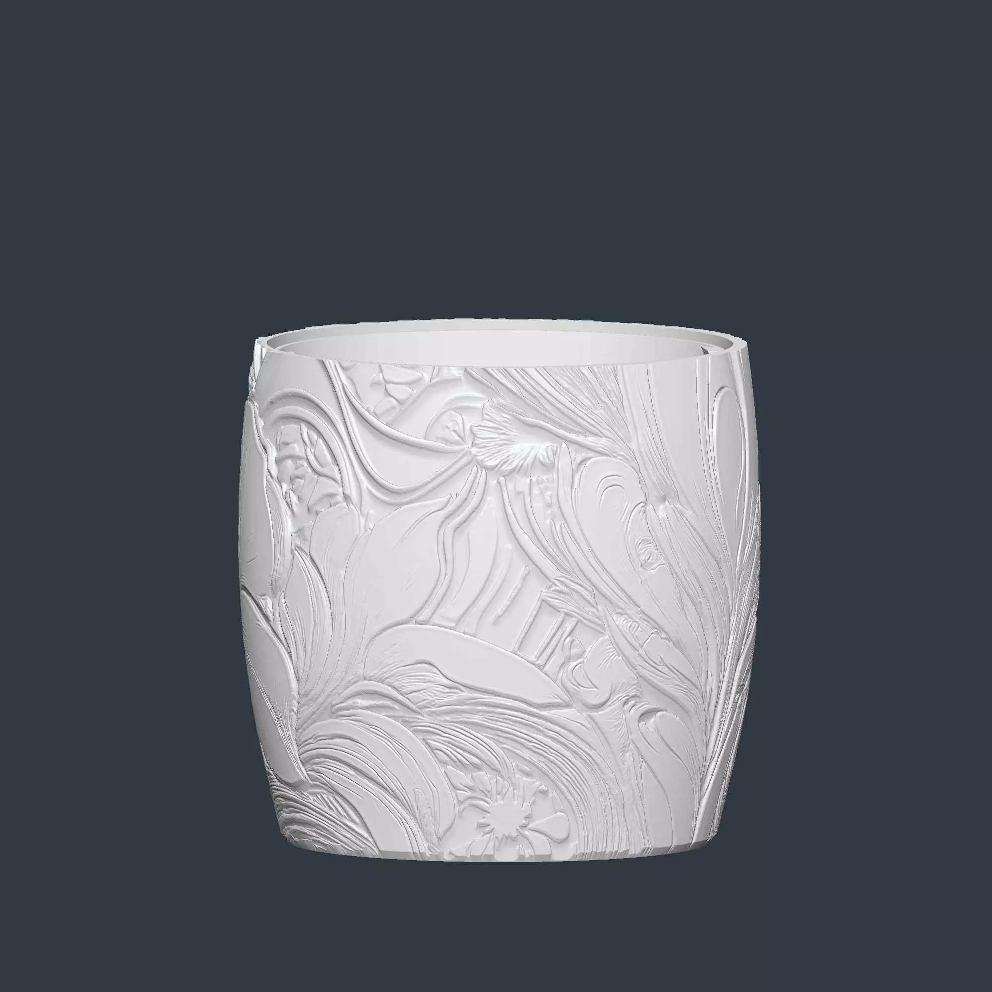 Art Nouveau Plant Pot with Drainage No Supports Stylish Planter 3D print model_6