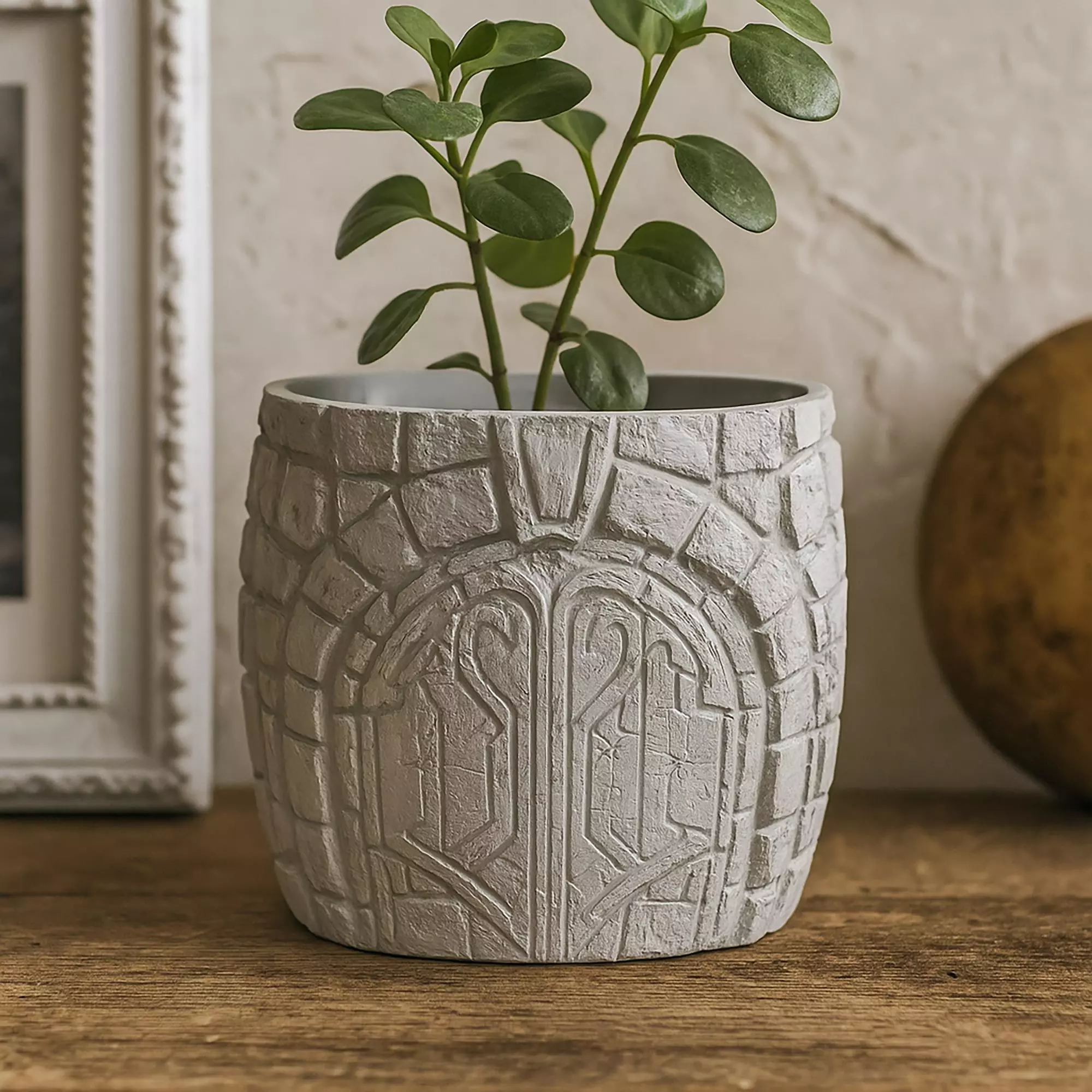 Castle Plant Pot with Drainage No Supports Decorative Planter 3D print model