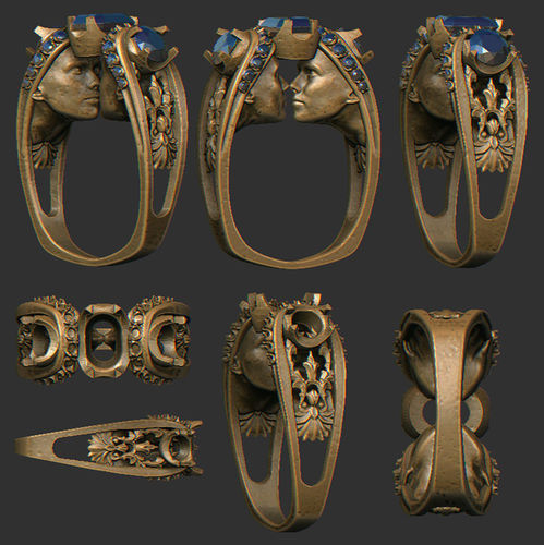 The ring two heads 3D print model