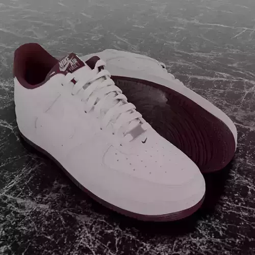 NIKE AIR FORCE 1 LOW WHITE DARK BEETROOT 3D SHOES