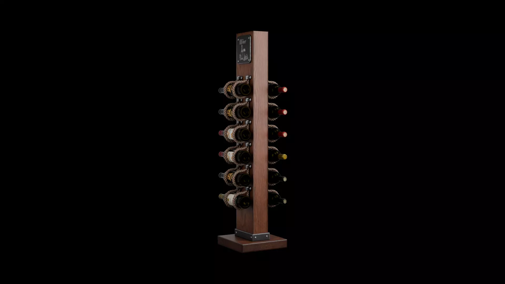 Wine stand Low-poly 3D model_9