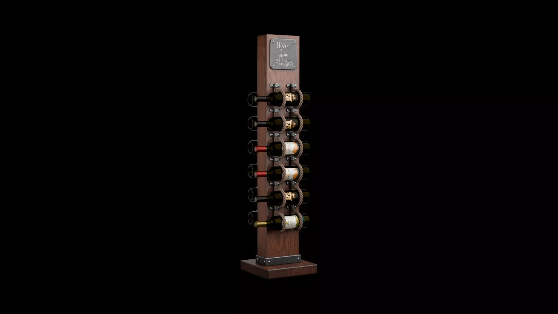 Wine stand Low-poly 3D model_6