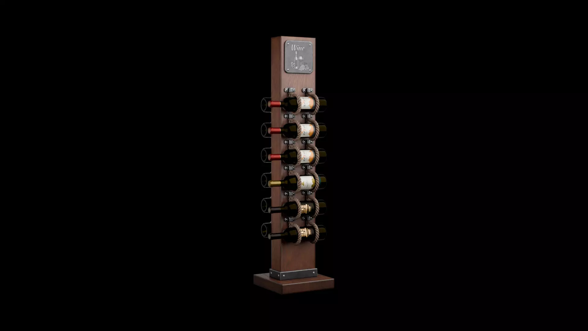 Wine stand Low-poly 3D model_12