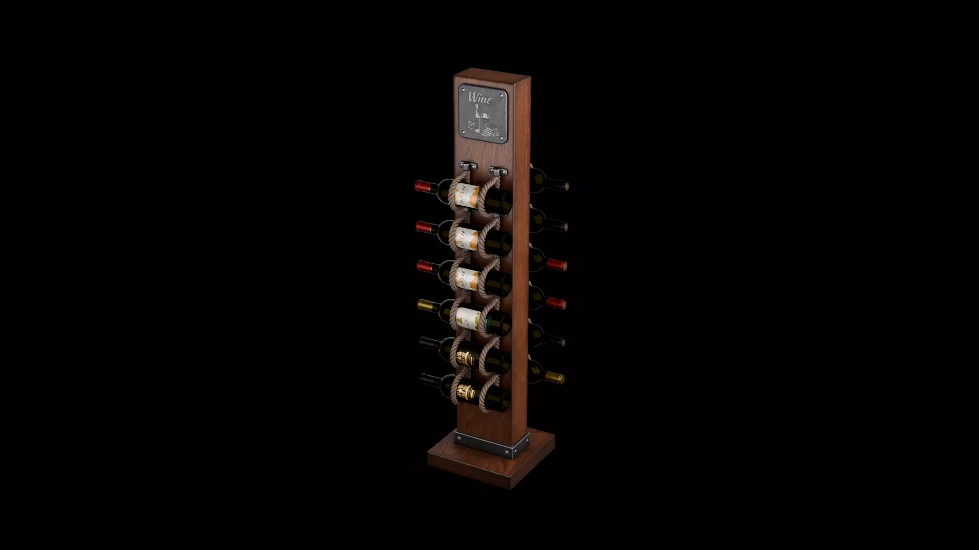 Wine stand Low-poly 3D model_0