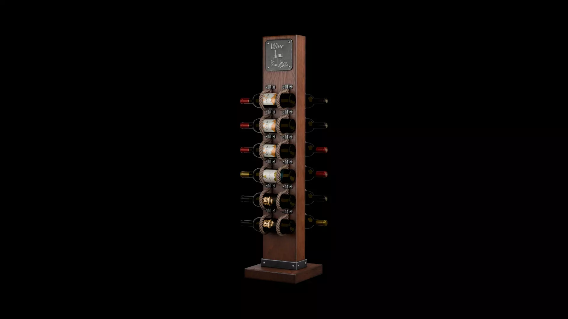 Wine stand Low-poly 3D model_2