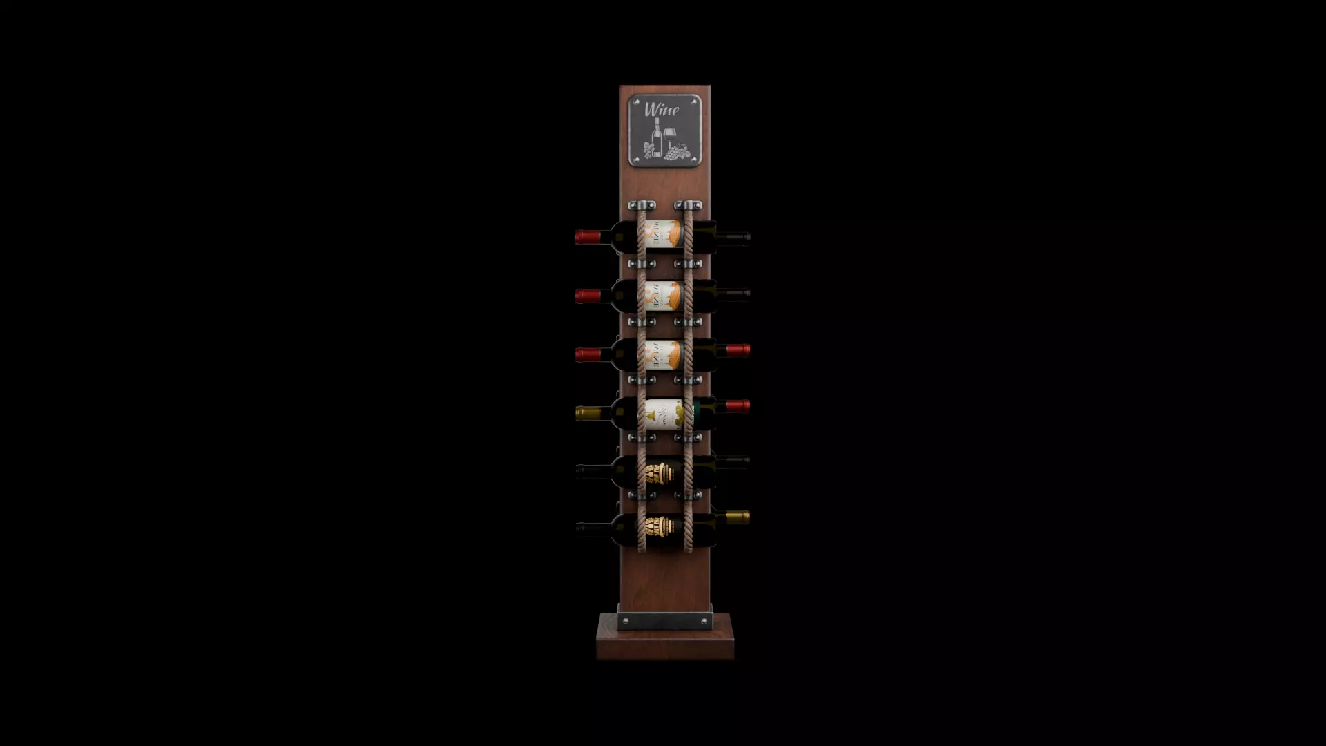 Wine stand Low-poly 3D model_1