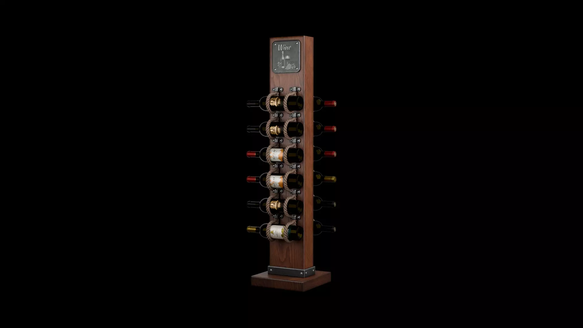 Wine stand Low-poly 3D model_8