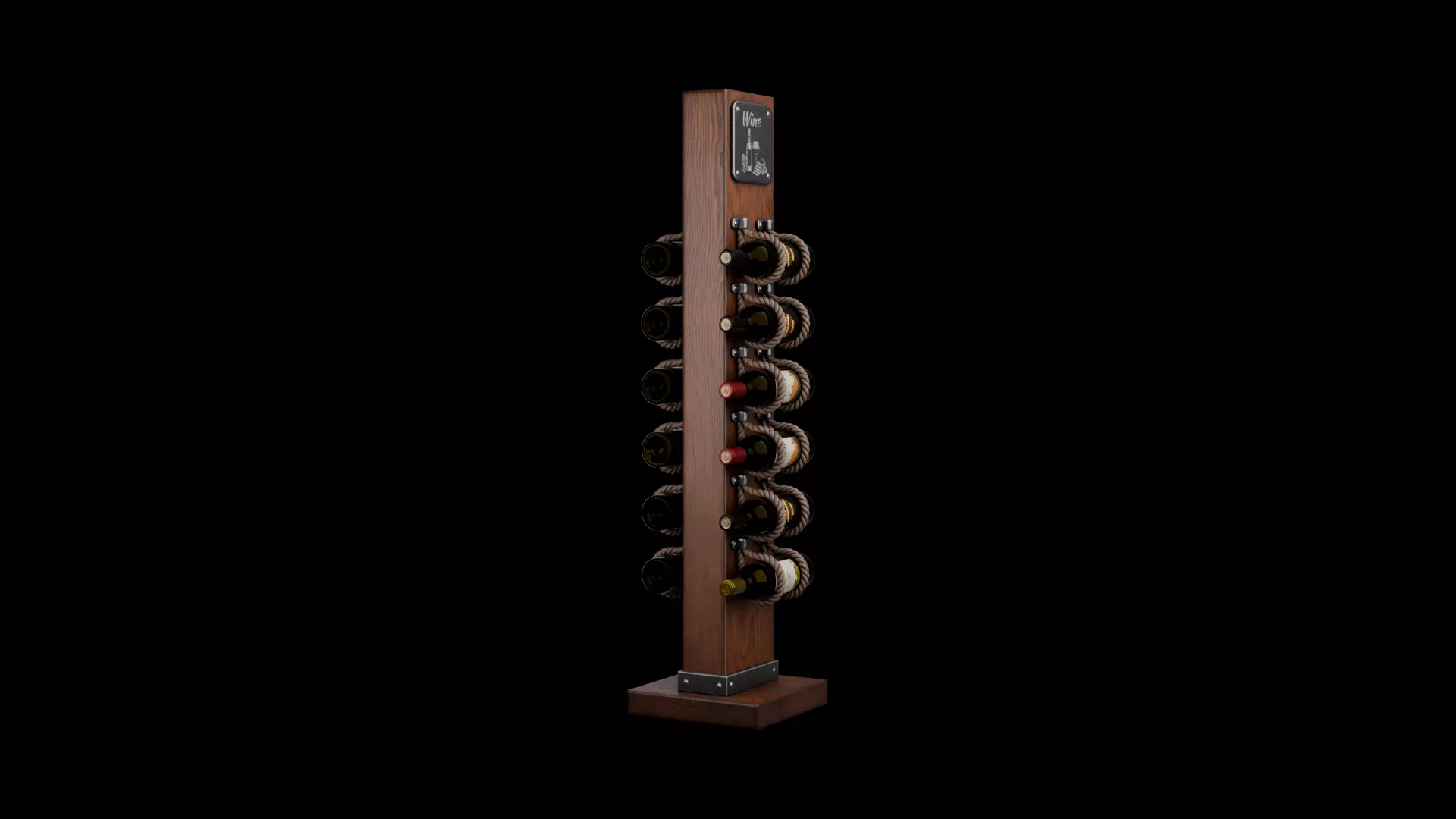 Wine stand Low-poly 3D model_5