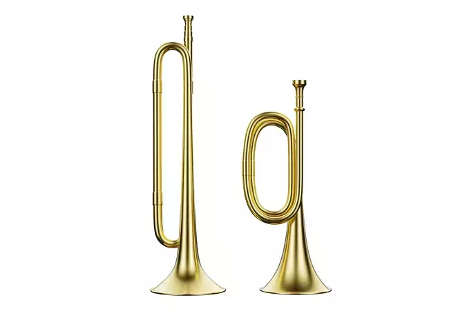 2 trumpet brass 3D model