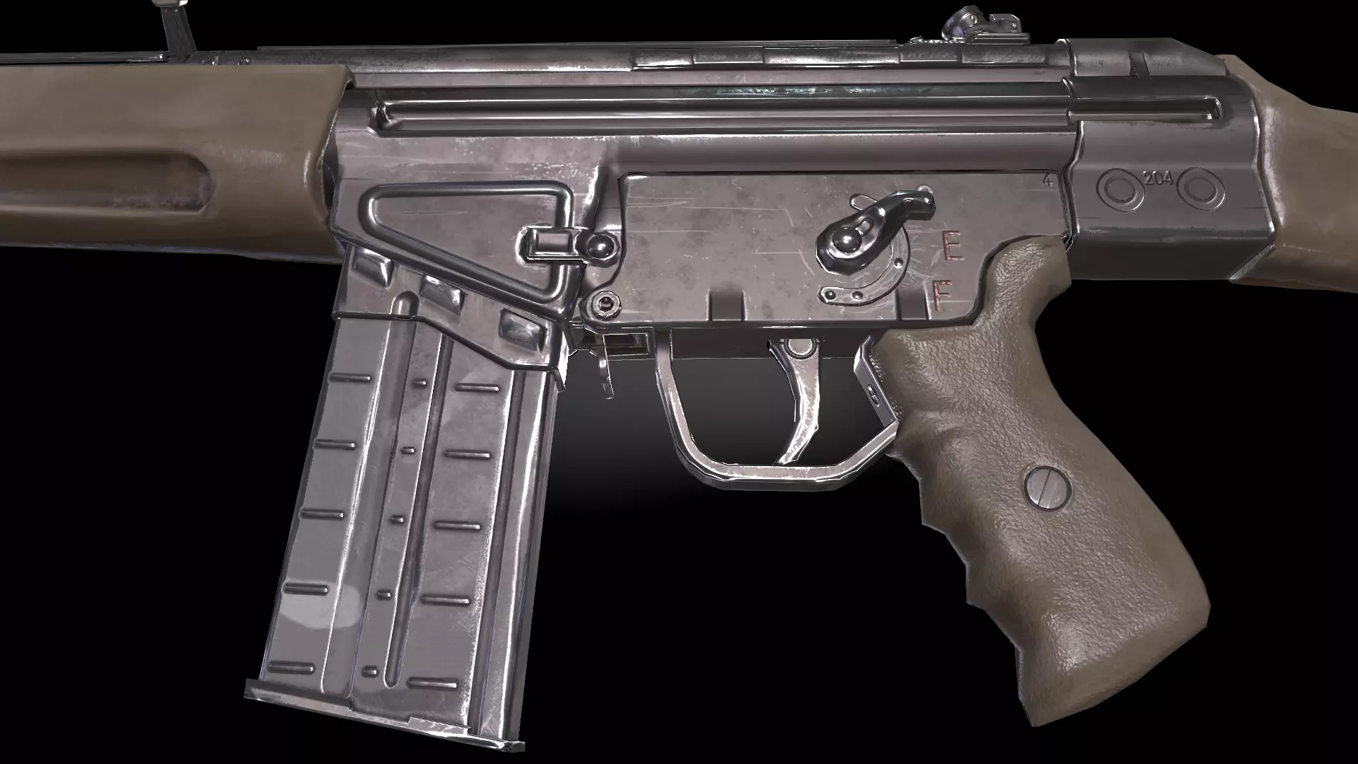 HKG3 Rifle Low-poly 3D model_5