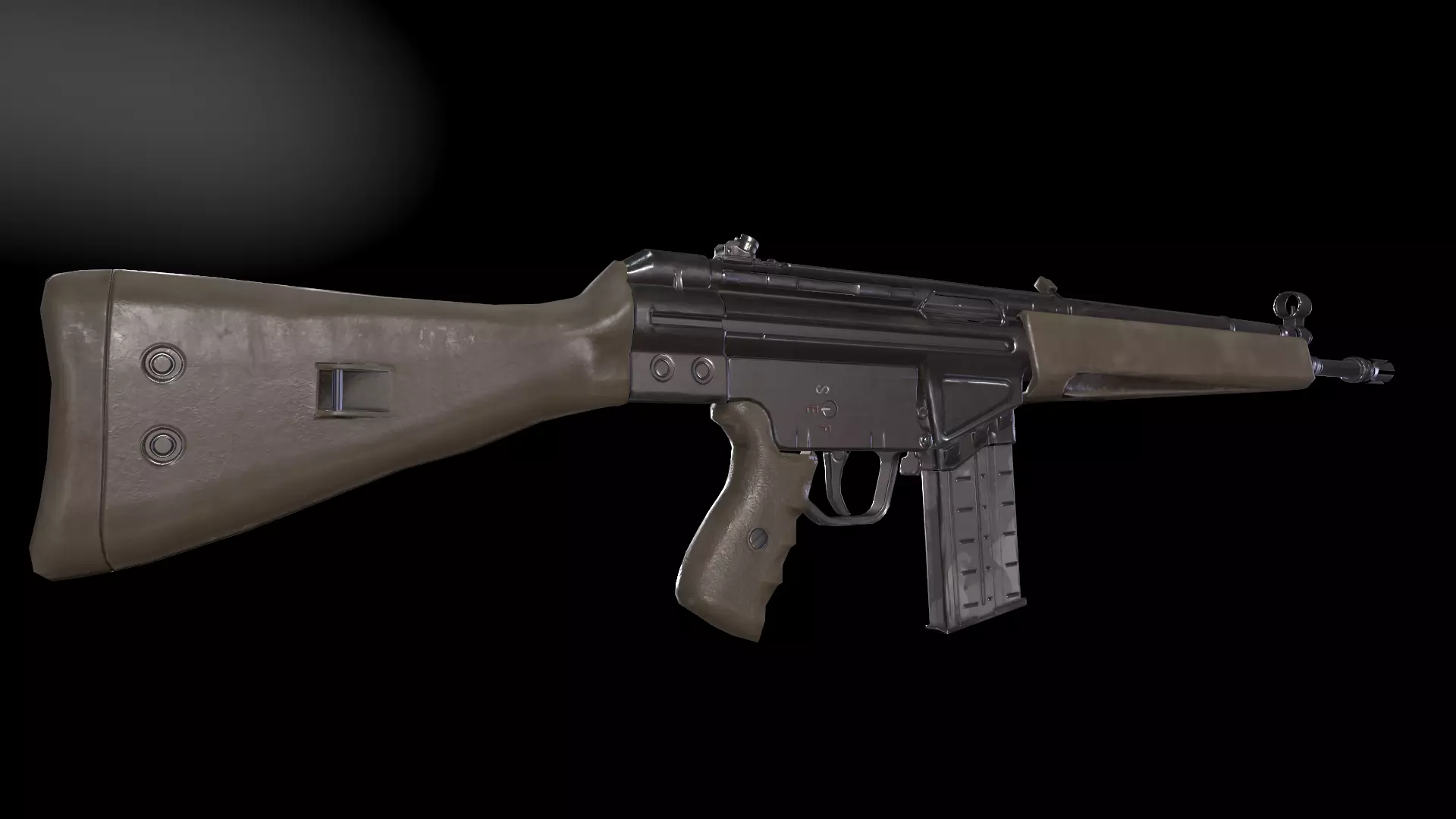 HKG3 Rifle Low-poly 3D model_9
