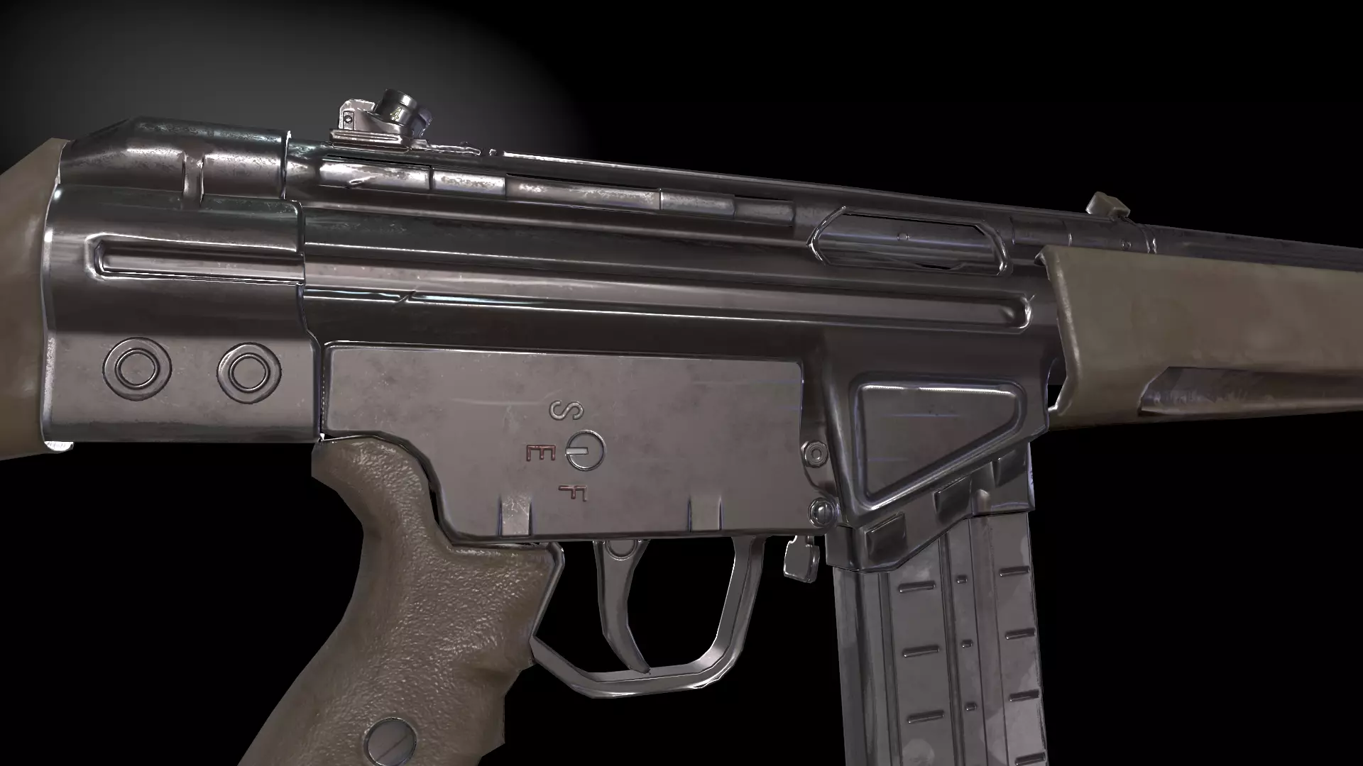 HKG3 Rifle Low-poly 3D model_3