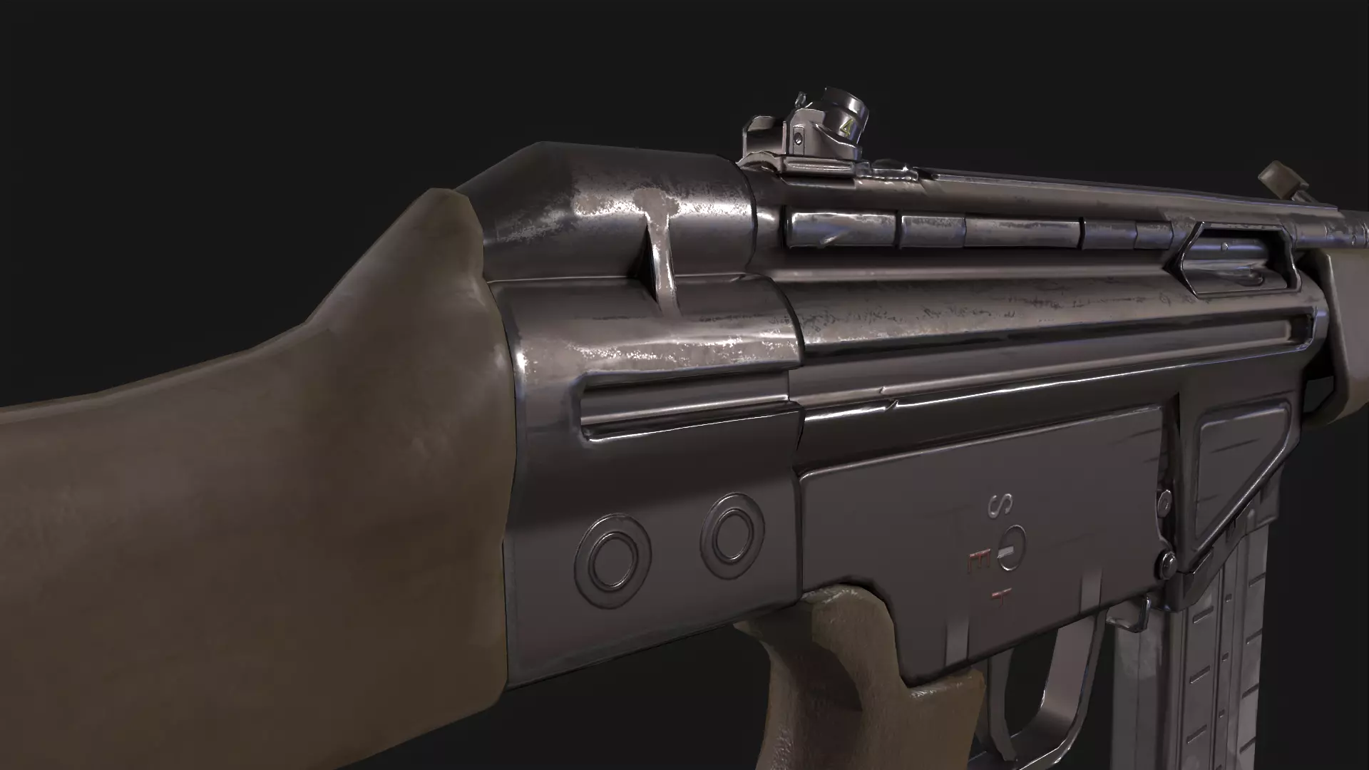 HKG3 Rifle Low-poly 3D model_11