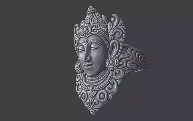 Bali style ring god goddess face ring