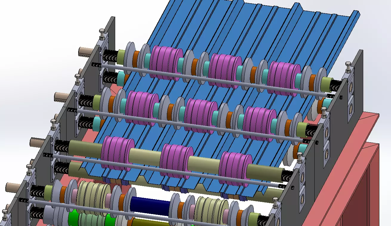 Roofing Panel Machine I SolidWorks Assembly I BOM I Drawings 3D model_0