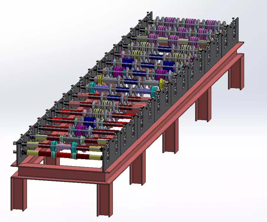 Roofing Panel Machine I SolidWorks Assembly I BOM I Drawings 3D model_7