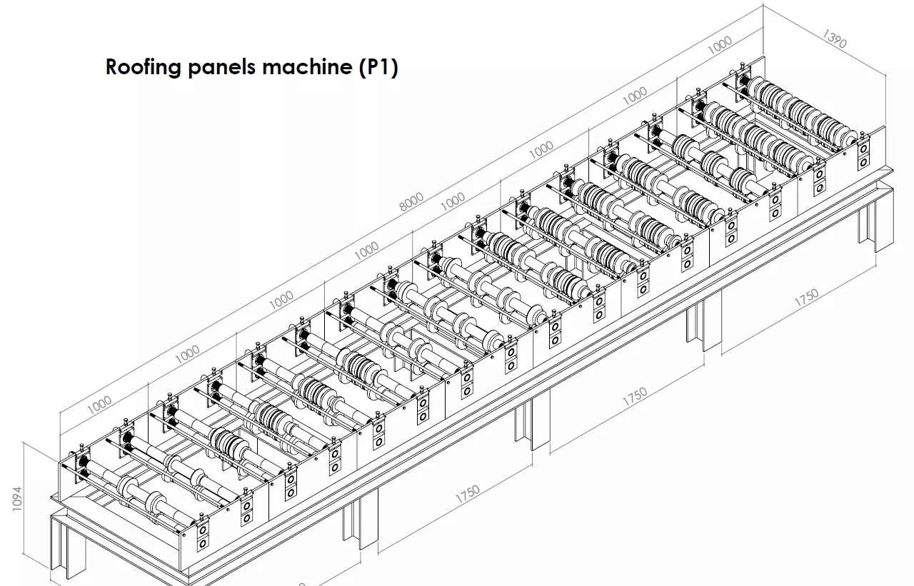 Roofing Panel Machine I SolidWorks Assembly I BOM I Drawings 3D model_3