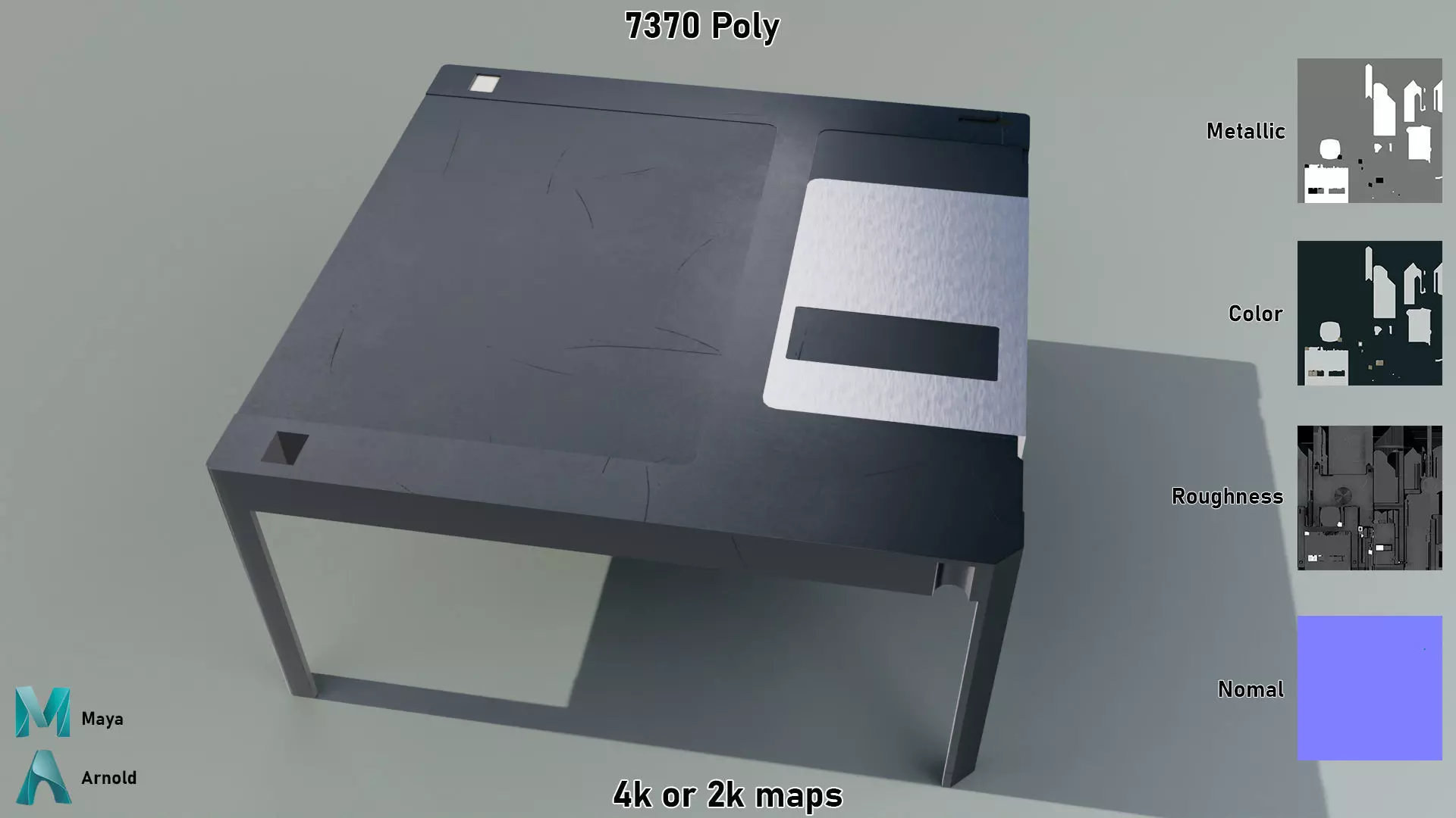 Floppy Disk Table Low-poly 3D model_5