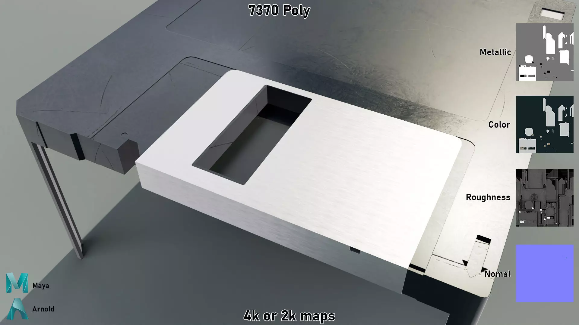 Floppy Disk Table Low-poly 3D model_7