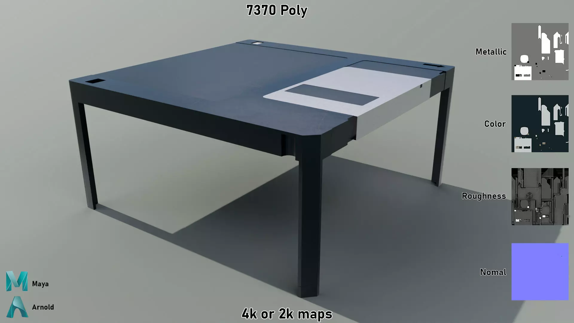 Floppy Disk Table Low-poly 3D model_3