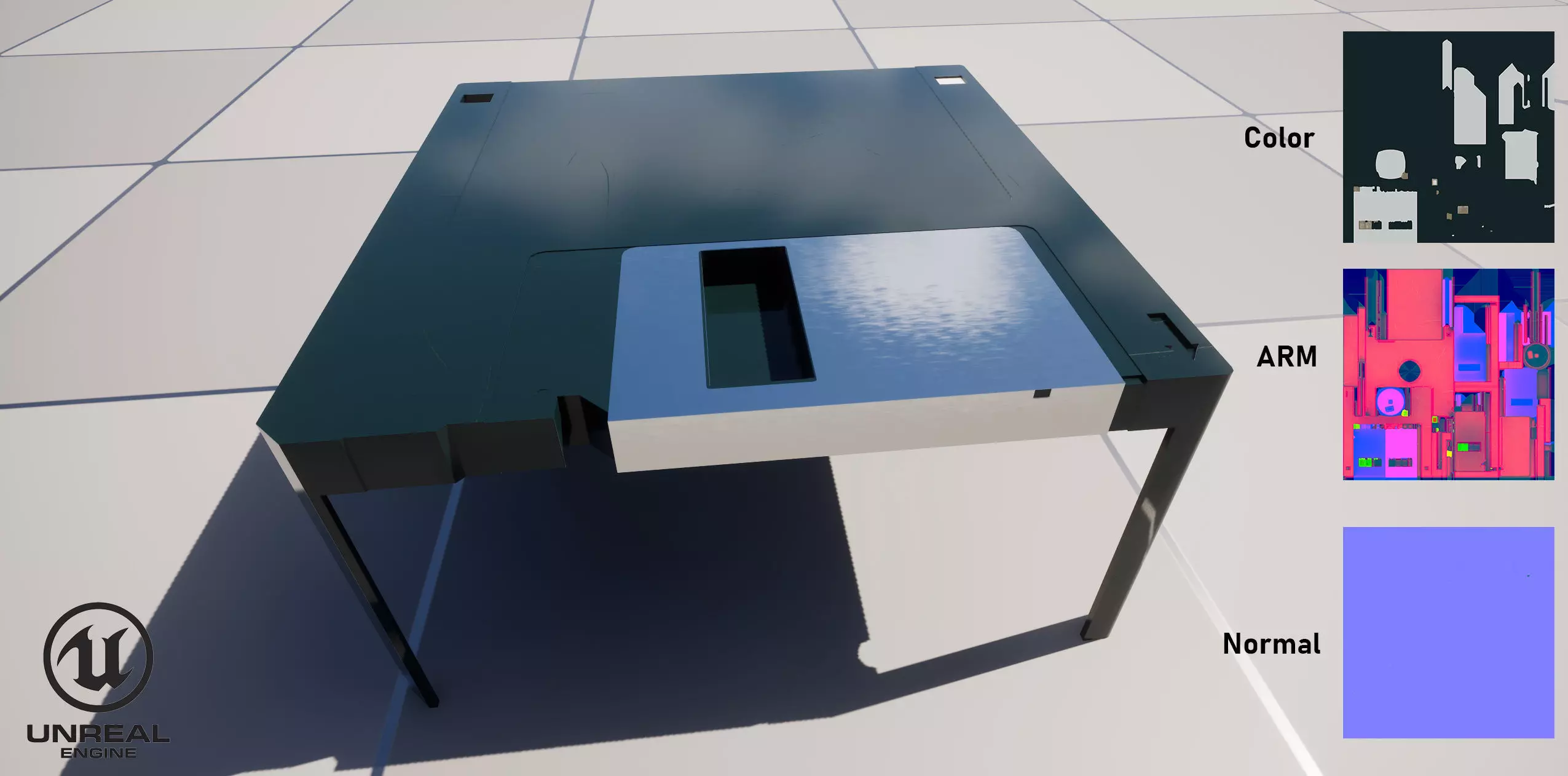 Floppy Disk Table Low-poly 3D model_18